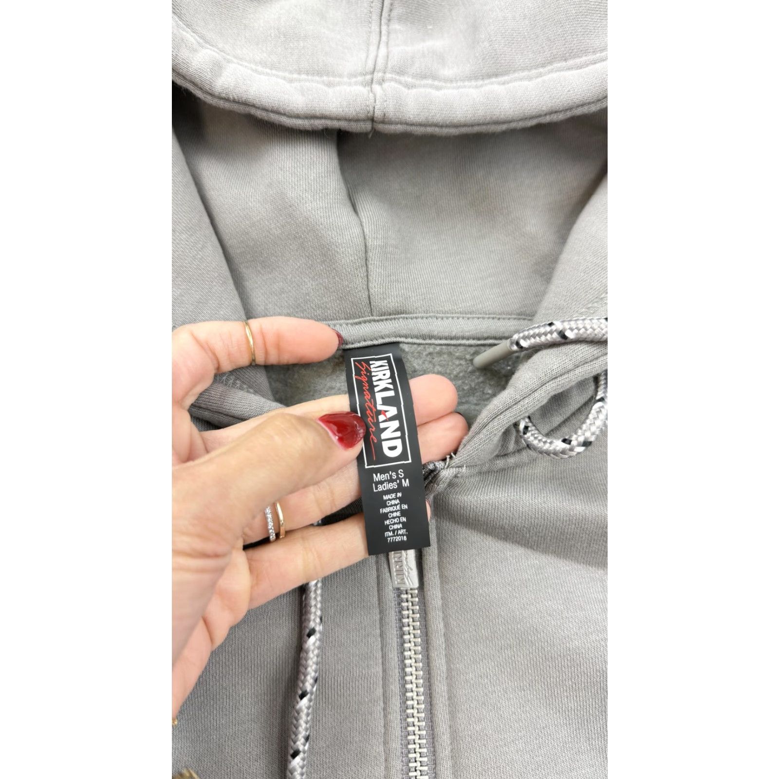 Vintage Kirkland Signature Hoodie Sweatshirt Logo Full Zip Mens Small Gray Unisex Pockets Graphic Print Zip Hooded Fleece Cotton Polyester Size US S / EU 44-46 / 1 - 7 Thumbnail