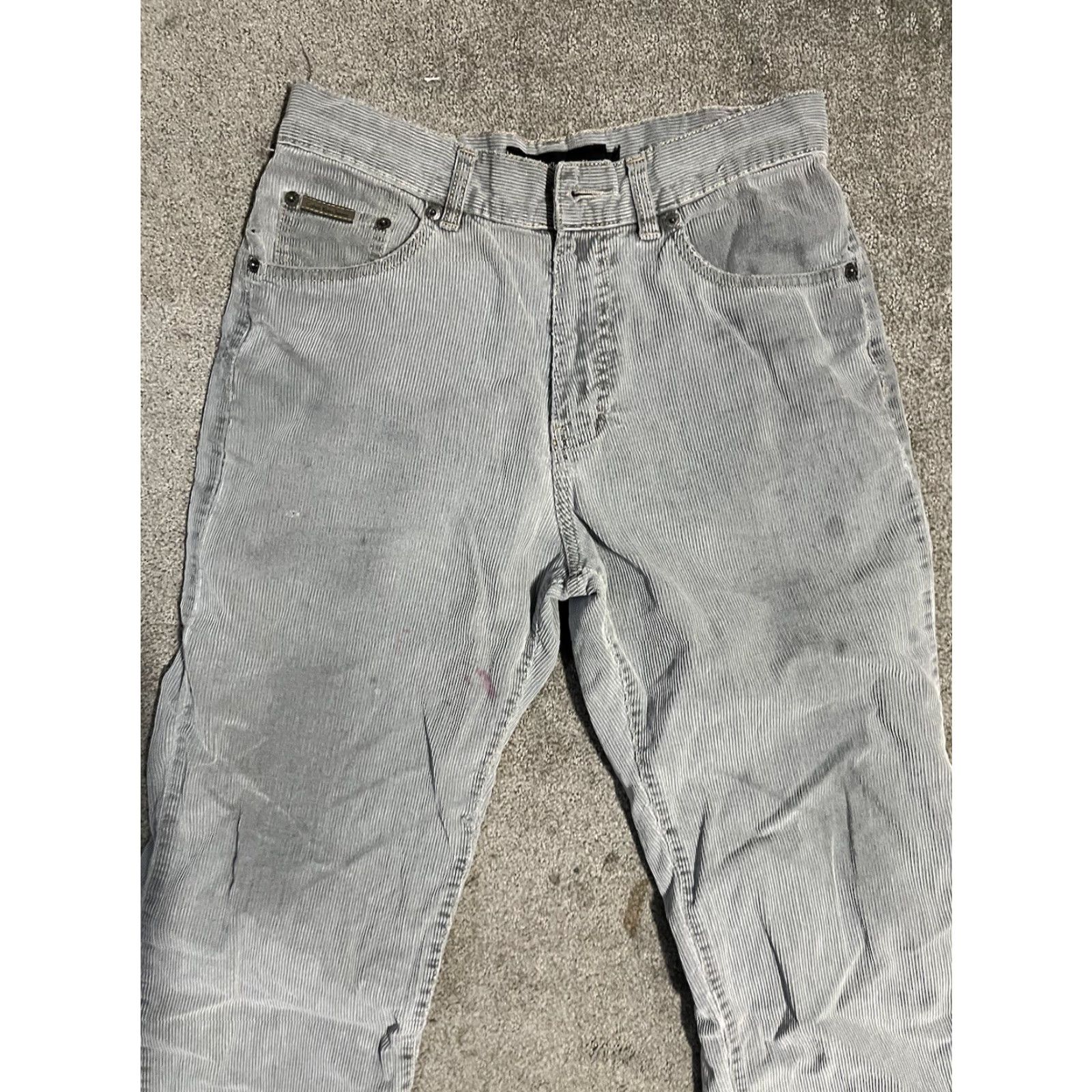 Calvin Klein Calvin Klein Pants Mens 30x29 Gray Corduroy Chino Straight Leg 30 Inseam Regular Rise Mid Flat Front Button Zipper Pockets Size US 30 / EU 46 - 3 Thumbnail