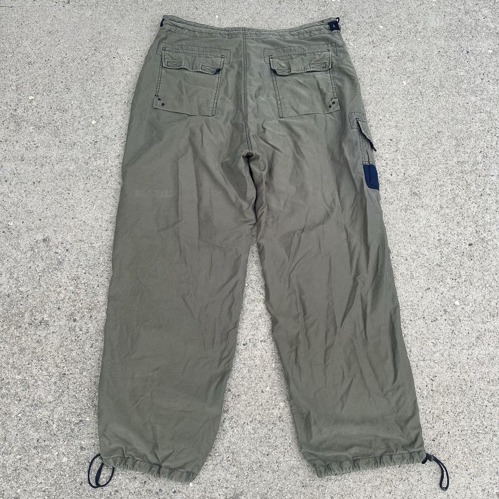 Abercrombie & Fitch × Vintage Vintage Y2K Abercrombie & Fitch Green Cargo Parachute Pants Size US 37 - 4 Thumbnail