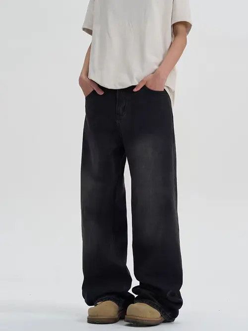 Japanese Brand High street vintage black baggy jeans Size US 34 / EU 50 - 1 Thumbnail