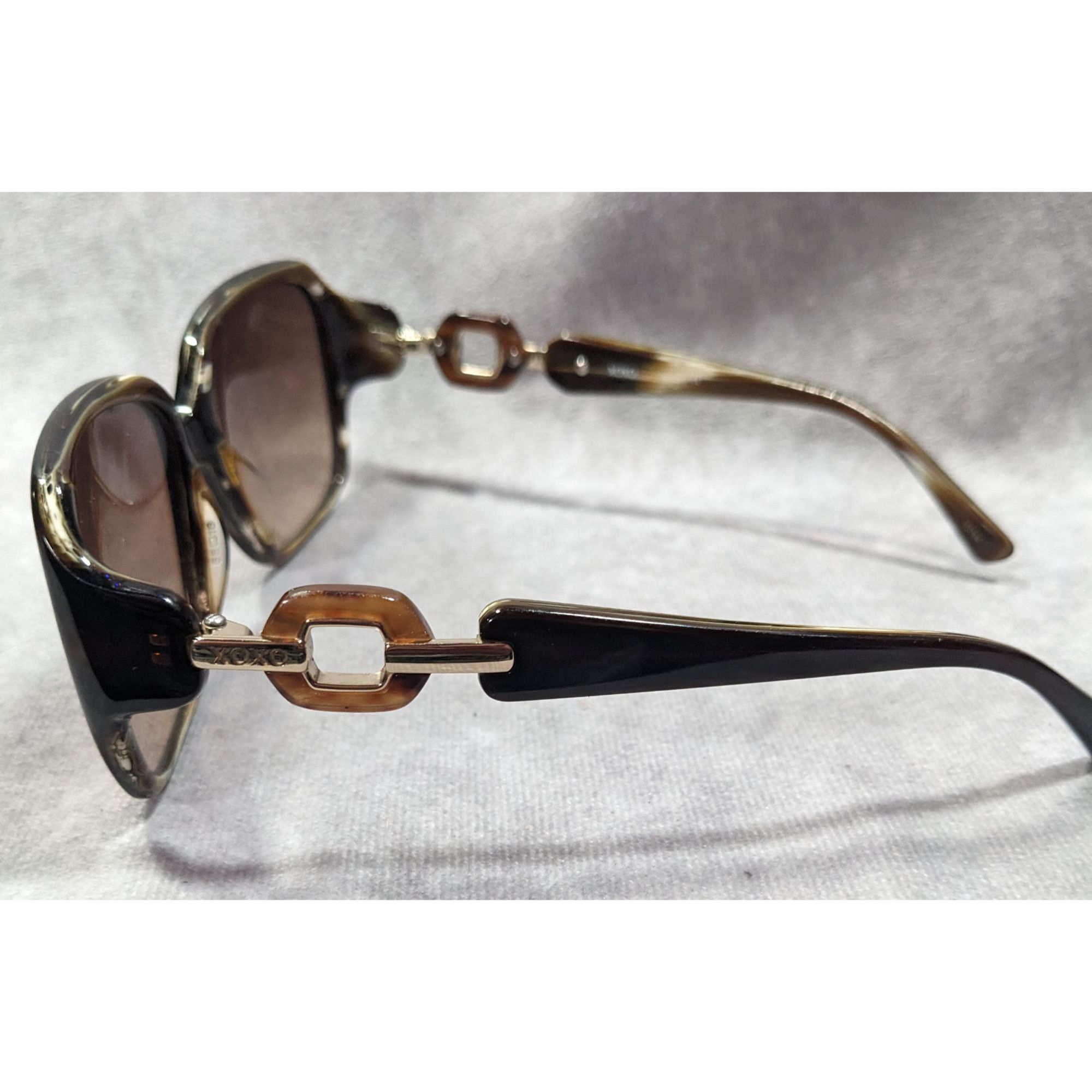 XOXO XOXO Retro Y2K Style Brown And Gold Sunglasses Model X2325 Size ONE SIZE - 3 Thumbnail