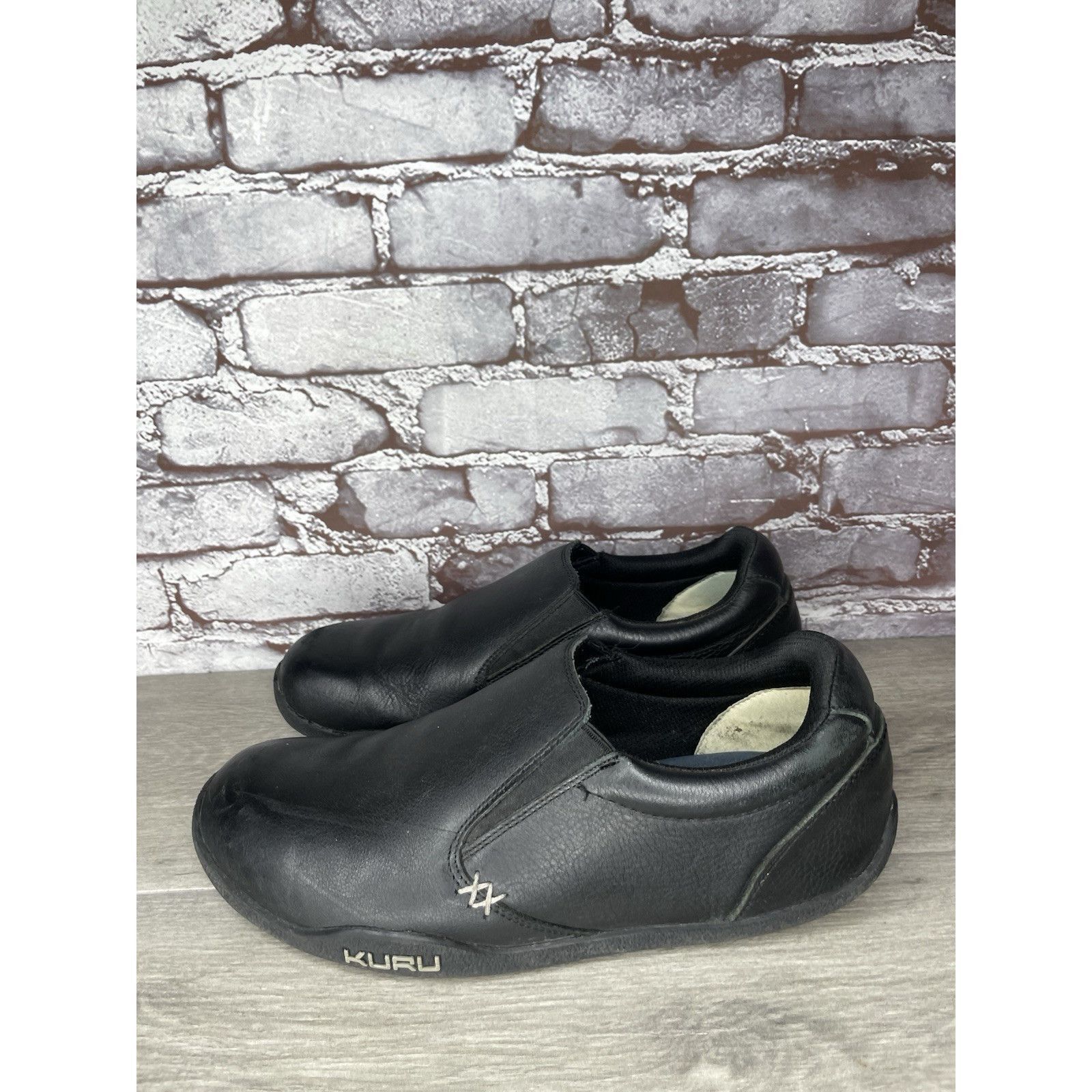 Guru Kuru Kivi Black Leather 10250180 Slip On Walking Loafers Com Size US 9.5 / EU 42-43 - 16 Thumbnail