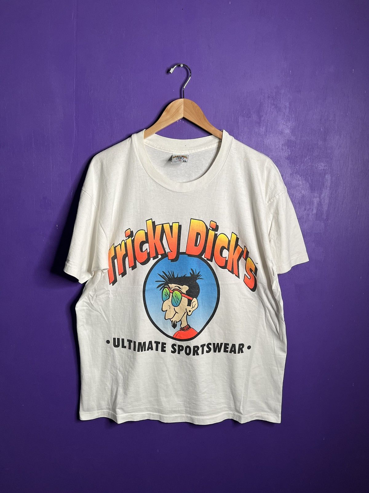 Vintage Vintage 90s Tricky dicks wash instructions t-shirt Size US XL / EU 56 / 4 - 1 Thumbnail