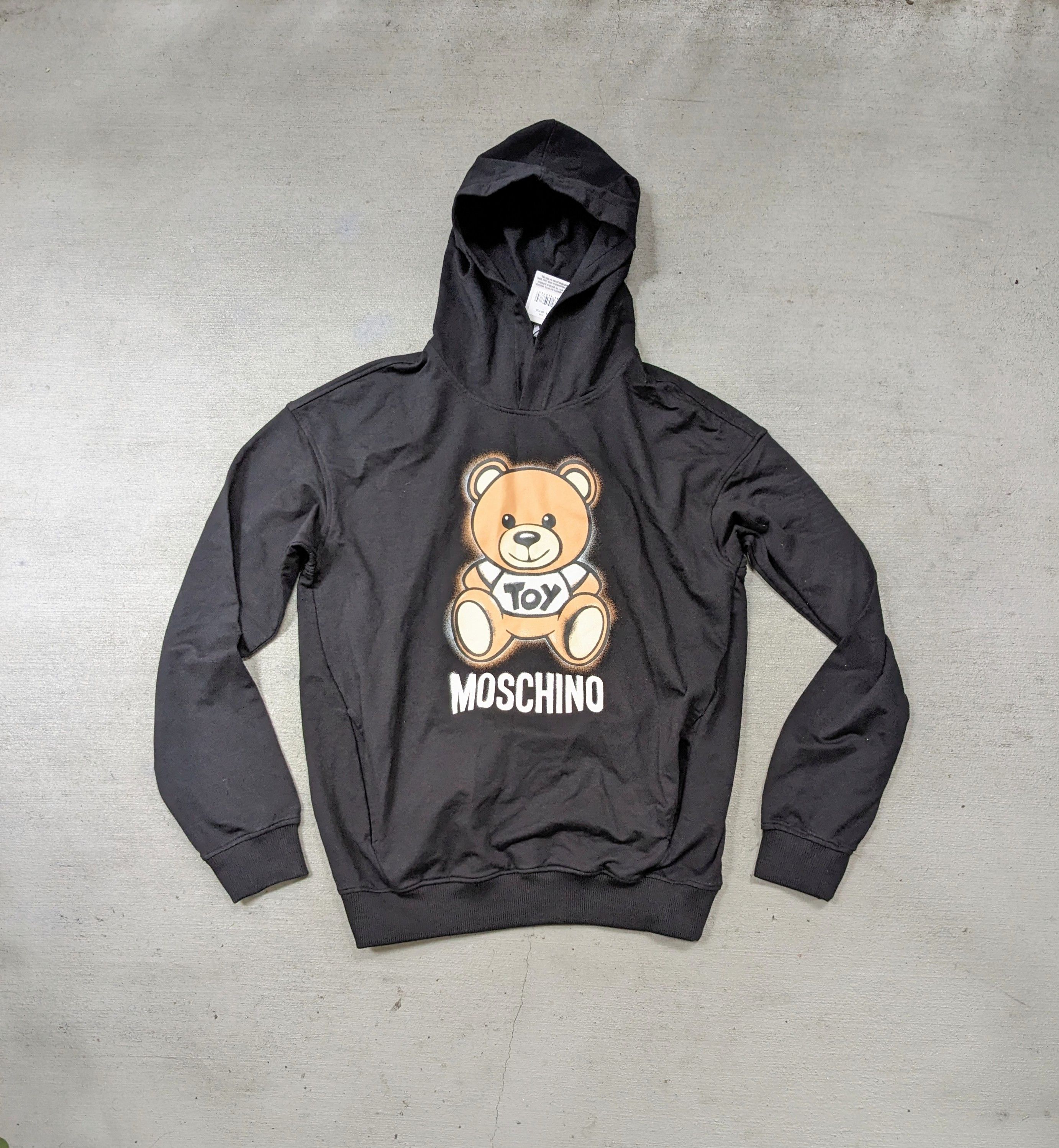 image of Moschino Hoody Teddy Bear Black Small Pullover Sweatshirt, Men's