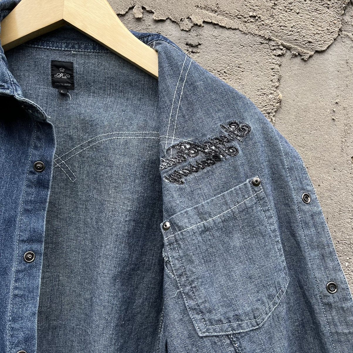 Japanese Brand Semantic design Biker shirt Blue indigo Hidden Pocket Size US L / EU 52-54 / 3 - 6 Thumbnail