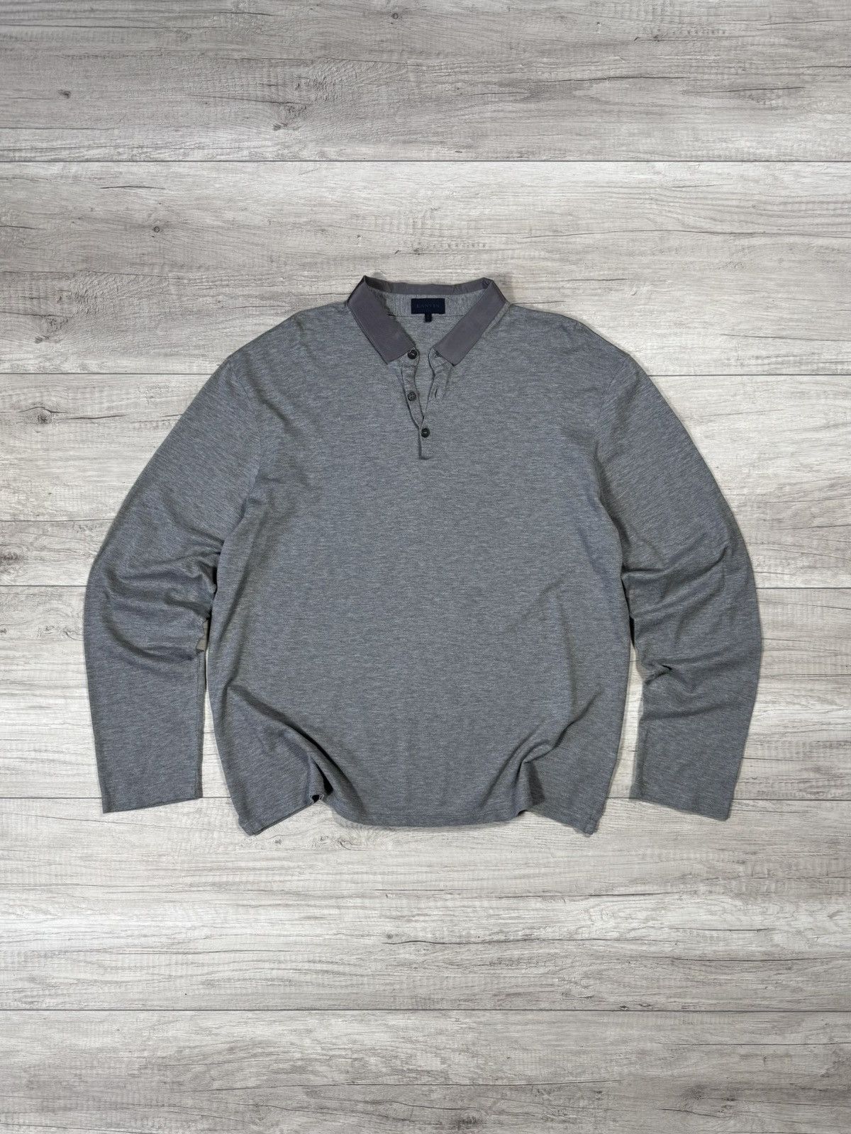 Lanvin Long Sleeve Grosgrain Collar Polo Shirt