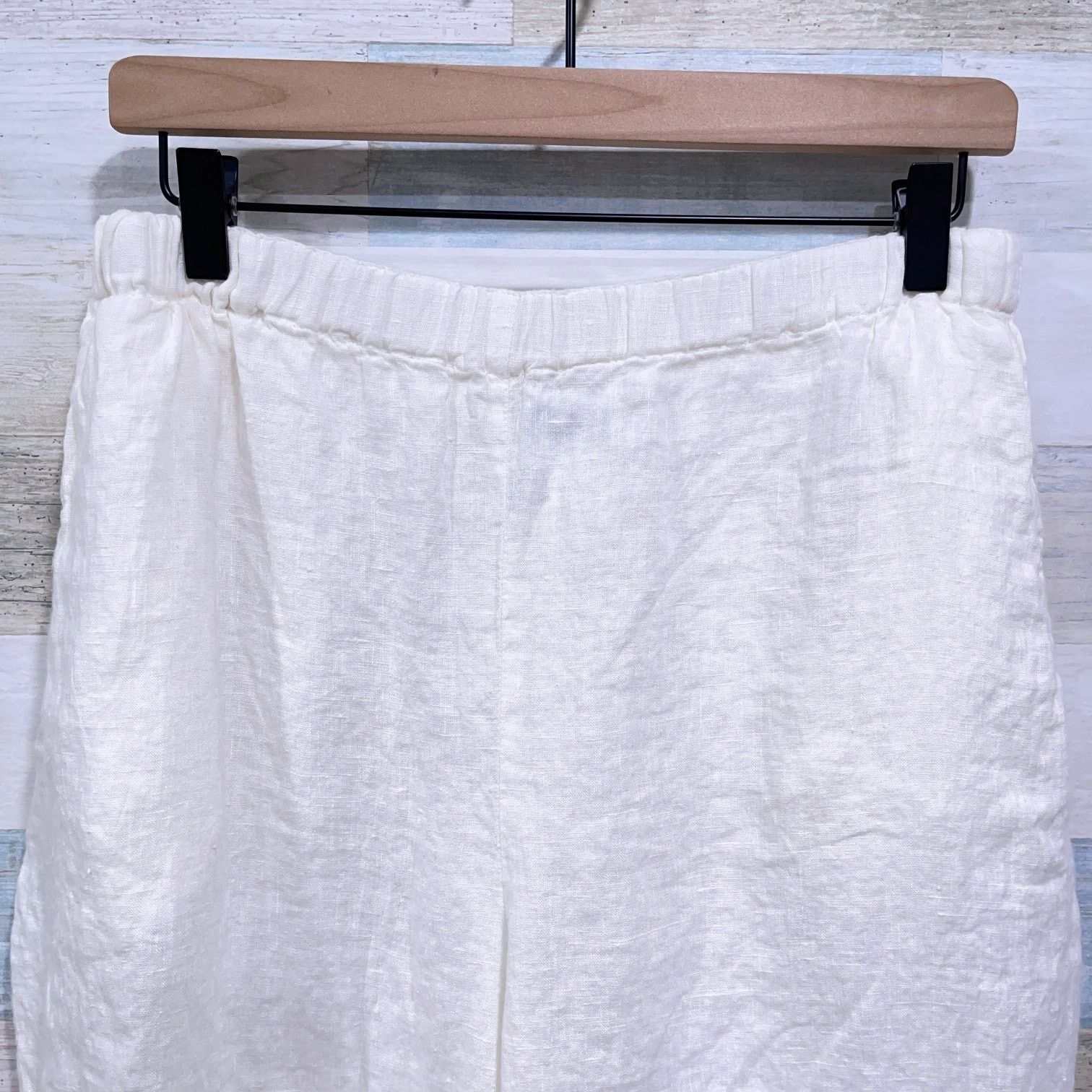 FLAX FLAX Jeanne Engelhart Linen Crop Tapered Pants Off White M Size 27" / US 4 / IT 40 - 2 Thumbnail