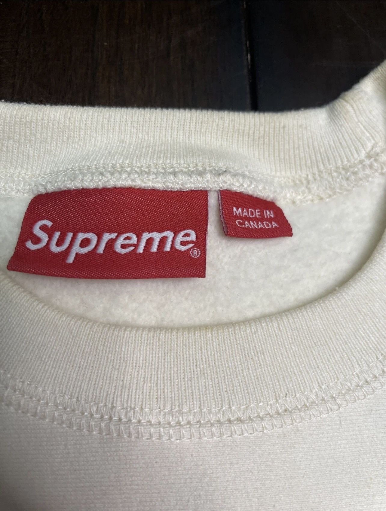 Supreme Supreme Box Logo Crewneck Natural Size Medium (FW18) Size US M / EU 48-50 / 2 - 5 Thumbnail