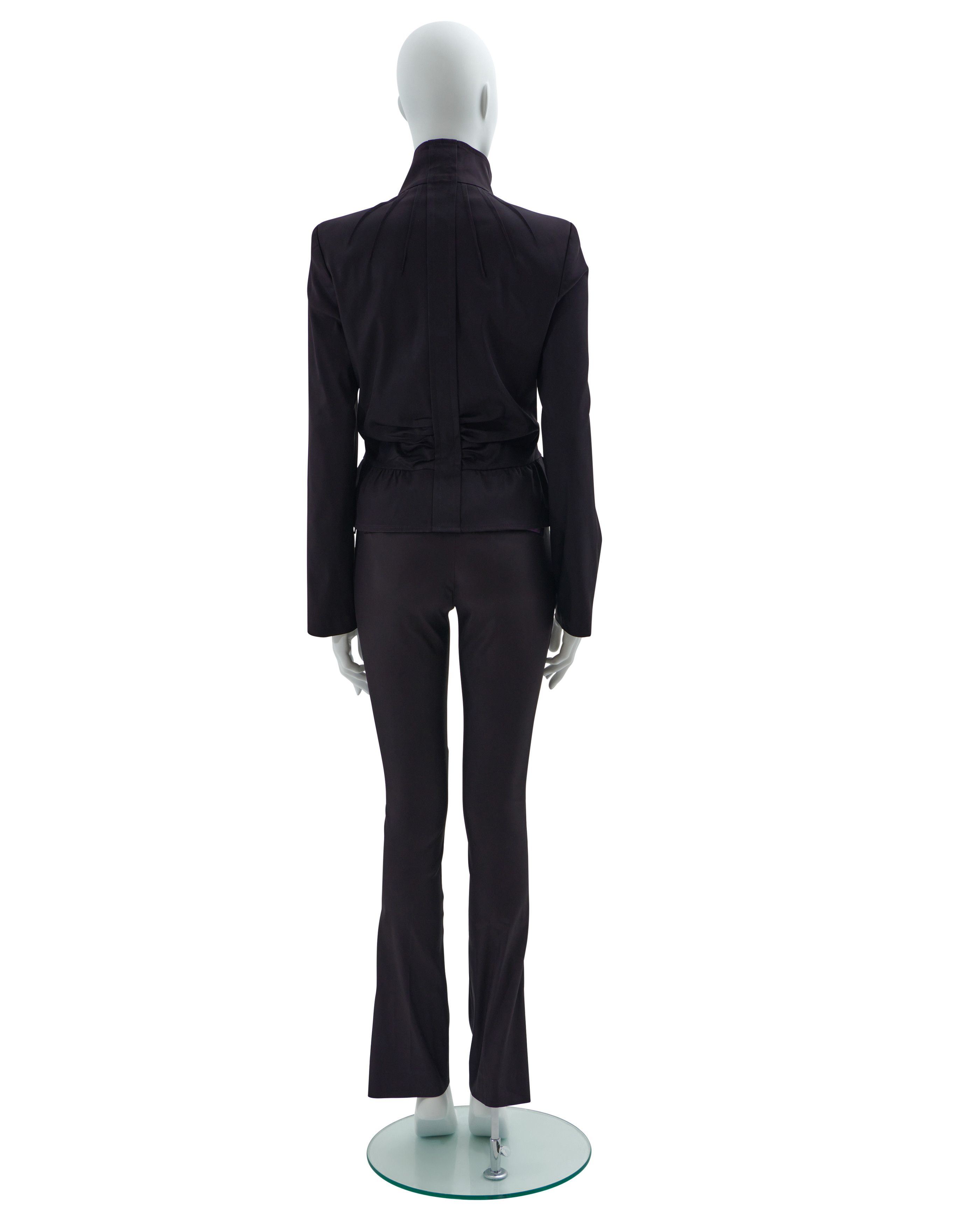 Gucci by Tom Ford F/W 2004 aubergine silk taffeta three pieces set Size S / US 4 / IT 40 - 9 Thumbnail