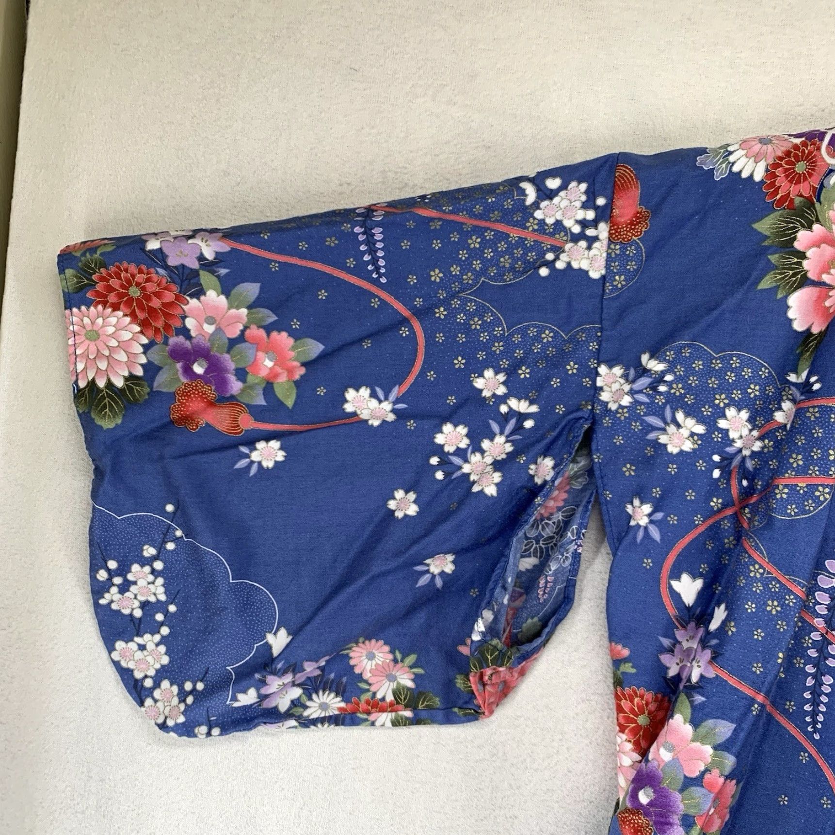Vintage VINTAGE Bohemian Womens Blouse 2XS Cotton Floral Kimono Wrap Top Fall Spring Summer Size XXS / US 00 / IT 34 - 7 Thumbnail