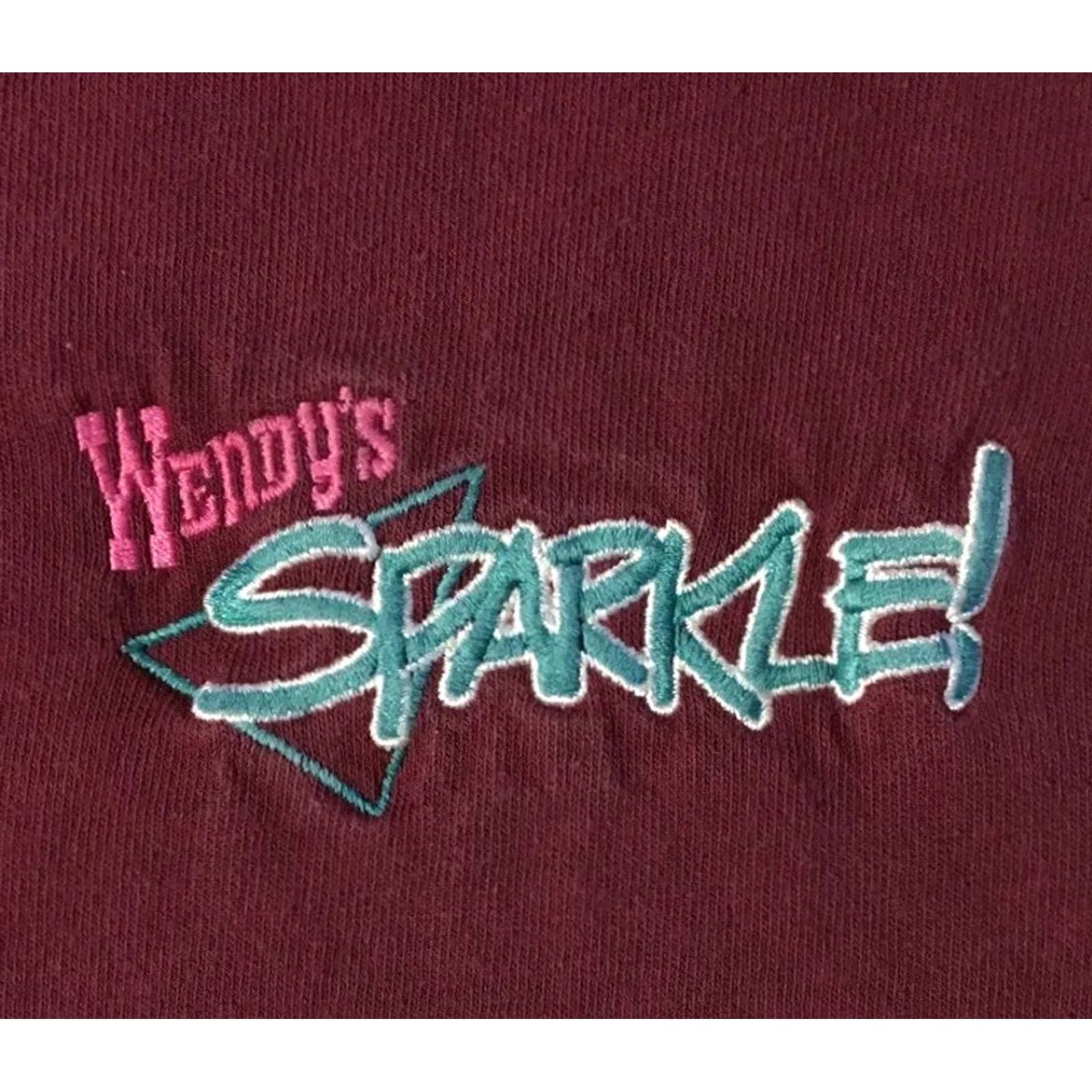 Vintage VINTAGE 90s Wendy’s Sparkle Corporate Faded Promo Shirt L Red Mens T-Shirt Grunge Fast Food Burger 80s 90s USA Single Stitch Size US L / EU 52-54 / 3 - 2 Thumbnail