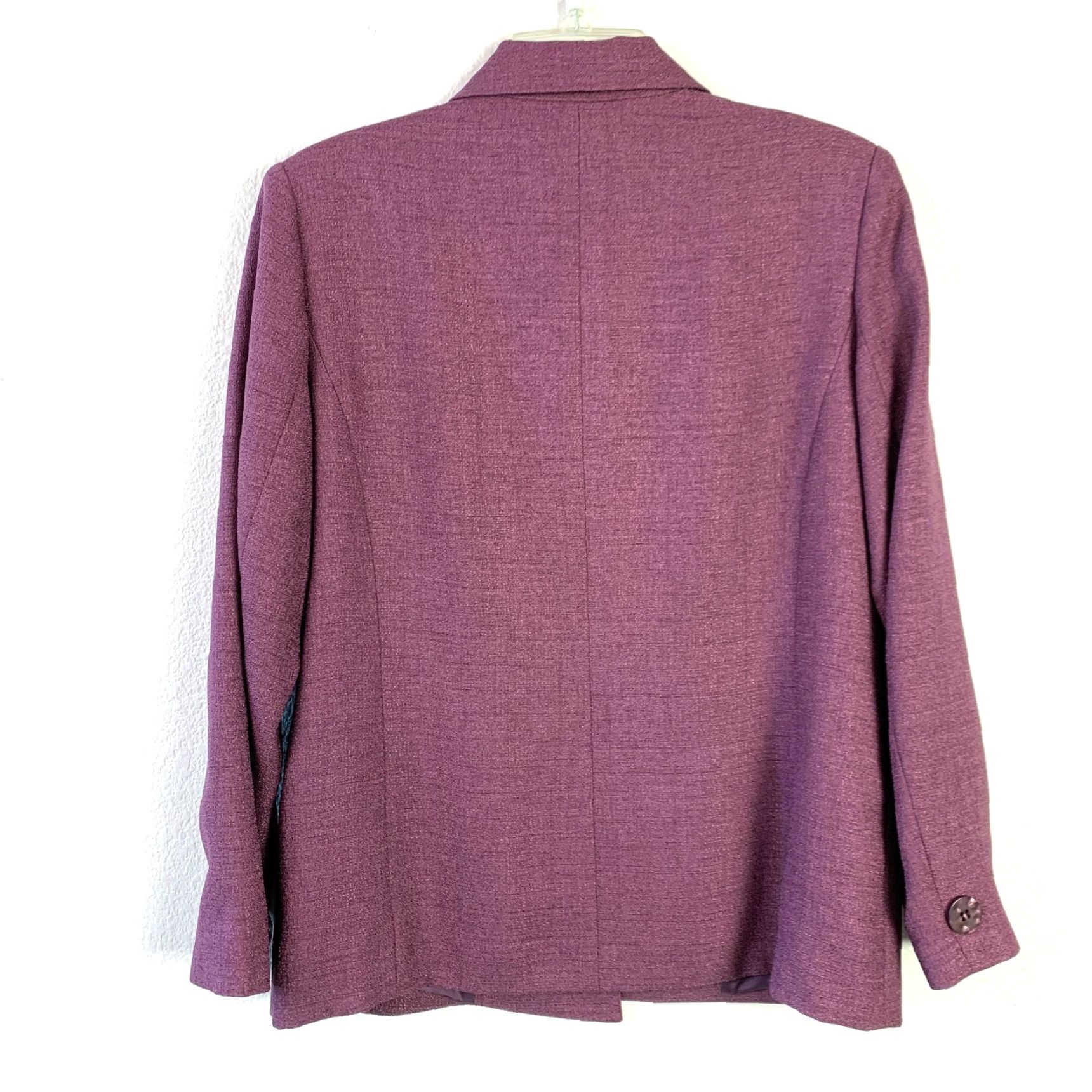 Lee VINTAGE Henry Lee Purple Tweed Polyester Blazer Pleated Skirt Suit Womens 10 Size 32" / US 10 / IT 46 - 6 Thumbnail