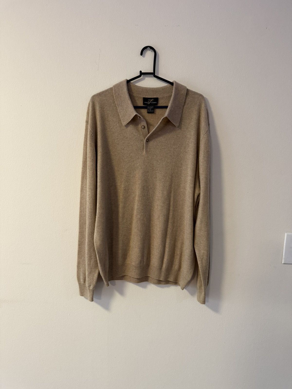 Other Vintage 100% Cashmere Sweater Pure Cashmere Beige Size US XL / EU 56 / 4 - 3 Thumbnail
