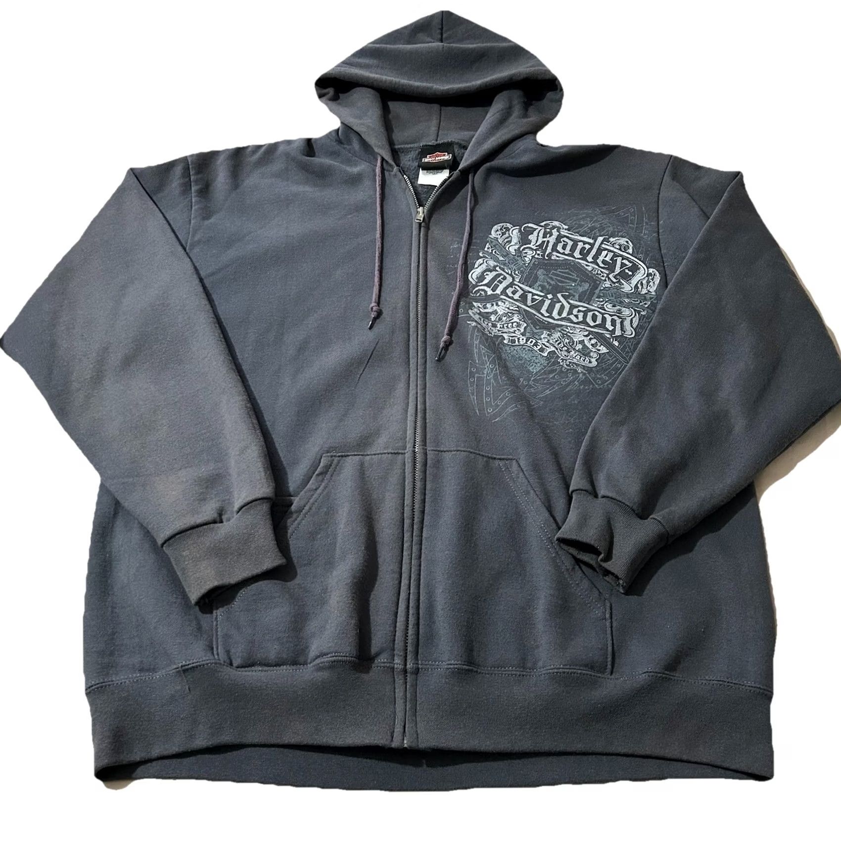 Harley Davidson VINTAGE Harley-Davidson Biker Full Zip Hoodie Shirt? Size US M / EU 48-50 / 2 - 2 Thumbnail