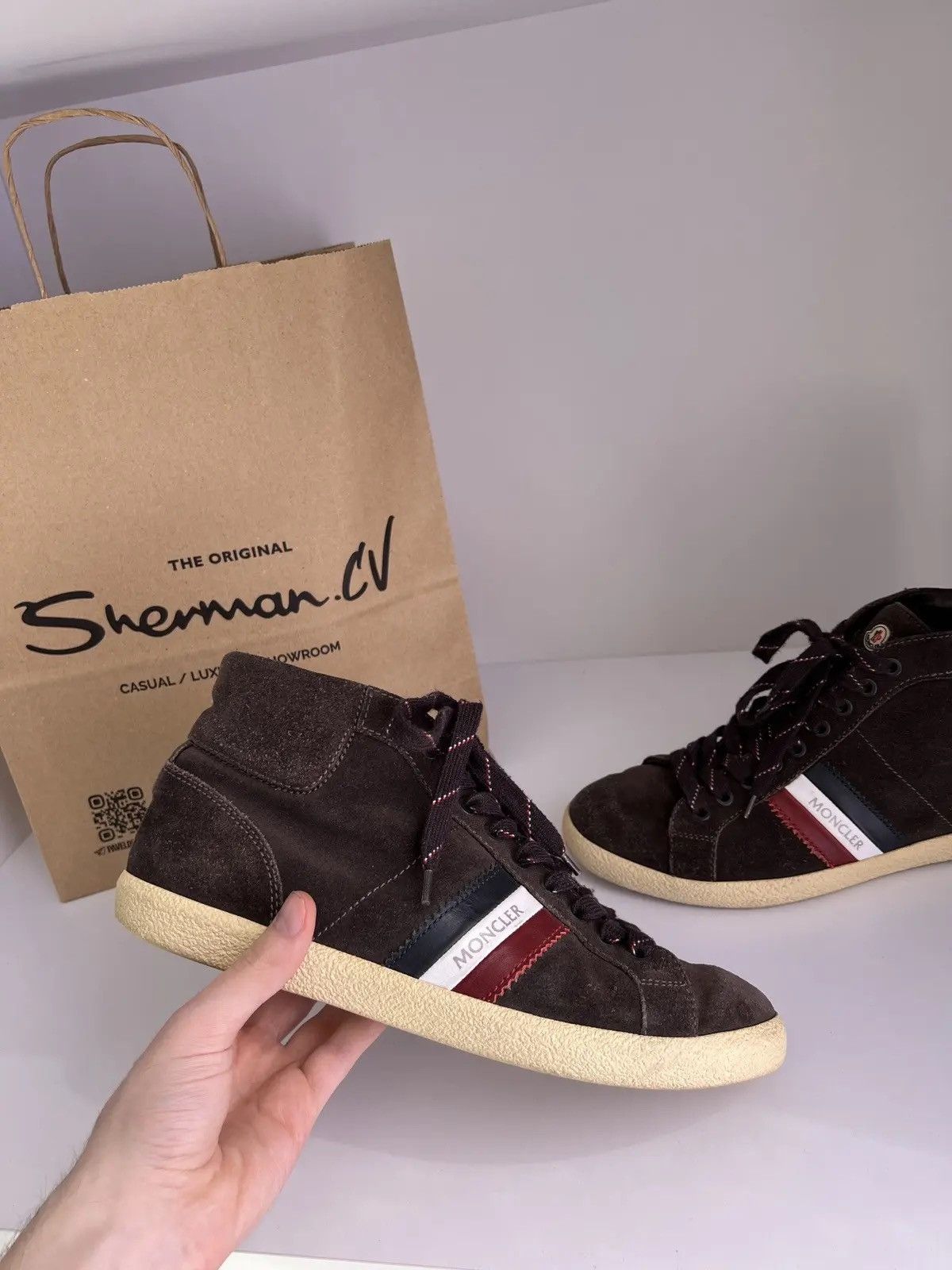 Moncler × Vintage Vintage Moncler sneakers MONTECARLO Cowhide Sherry line Size US 8 / EU 41 - 1 Thumbnail