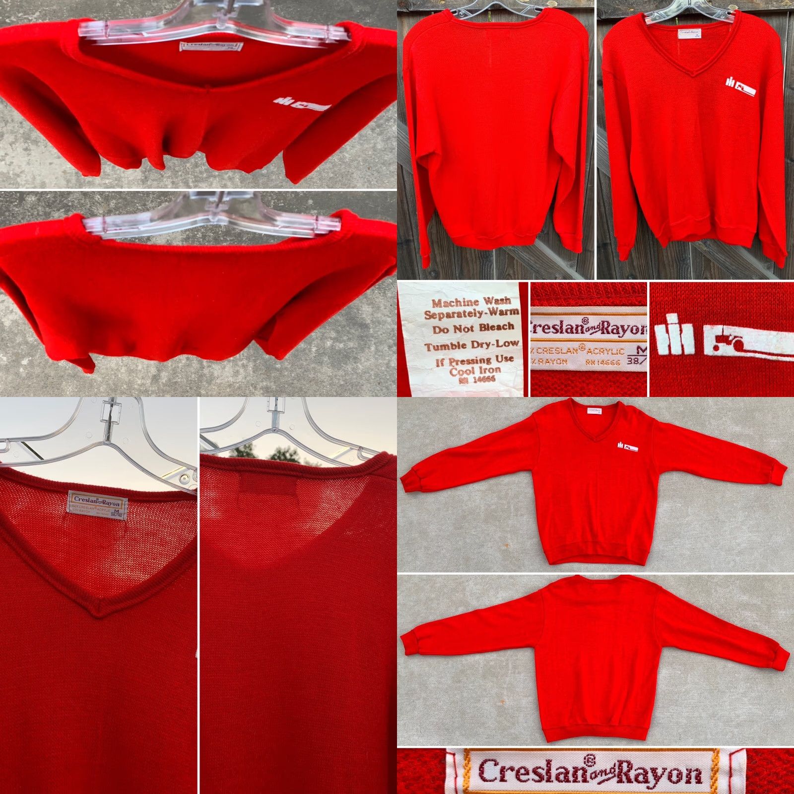 Vintage VINTAGE International Harvester V Neck Sweater Creslan And Rayon 60s 1960s M Red Rockabilly Mens Size US M / EU 48-50 / 2 - 8 Thumbnail