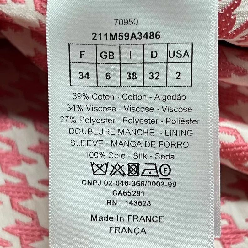 Dior Dior Pink jacquard checkered coat Size XXS / US 00 / IT 34 - 4 Thumbnail