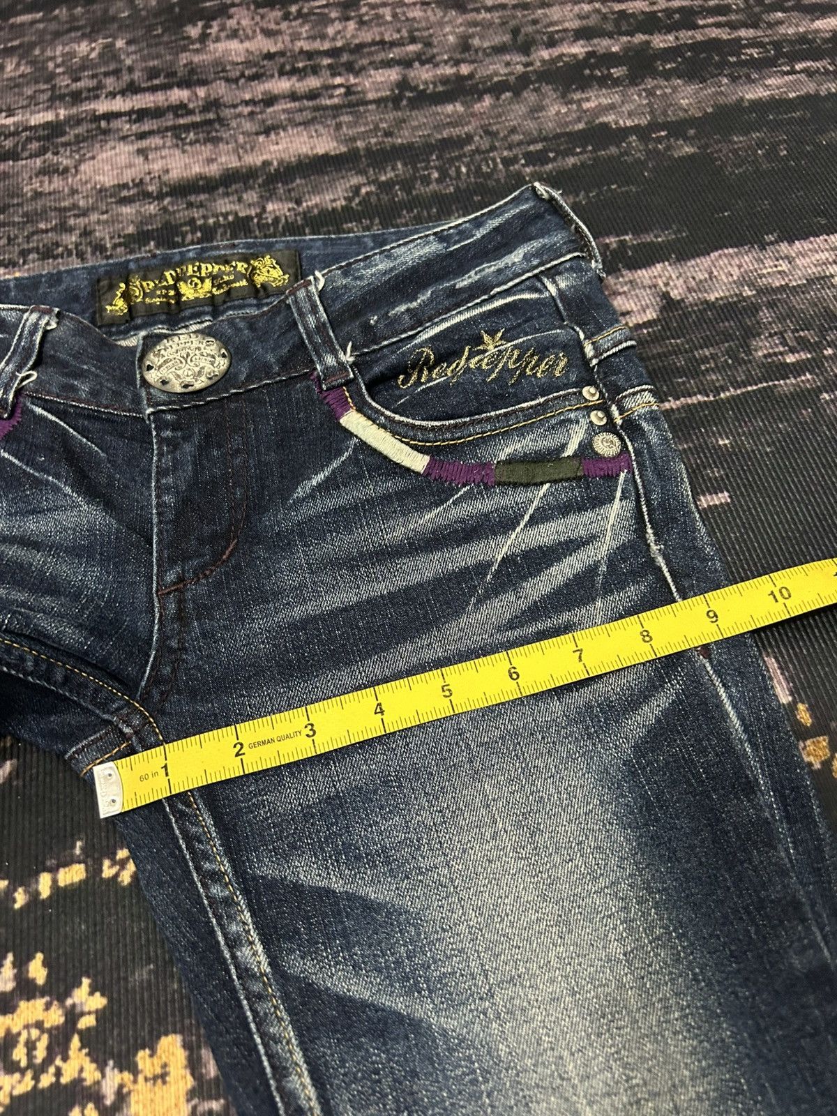 Tornado Mart Redpepper Japan Snake Pocket Washed Flare Jeans Size US 27 - 21 Thumbnail