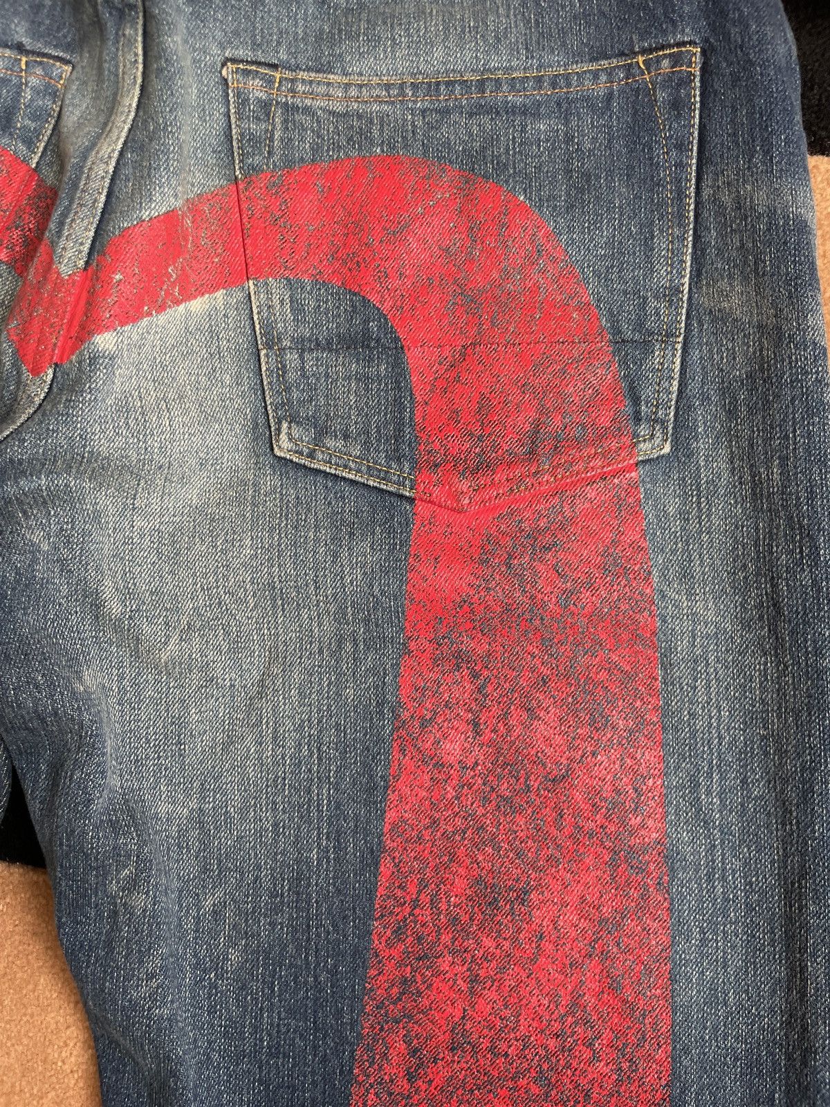 Evisu × Vintage EVISU Red suspenders daicock jeans size:30x34 Size US 30 / EU 46 - 7 Thumbnail