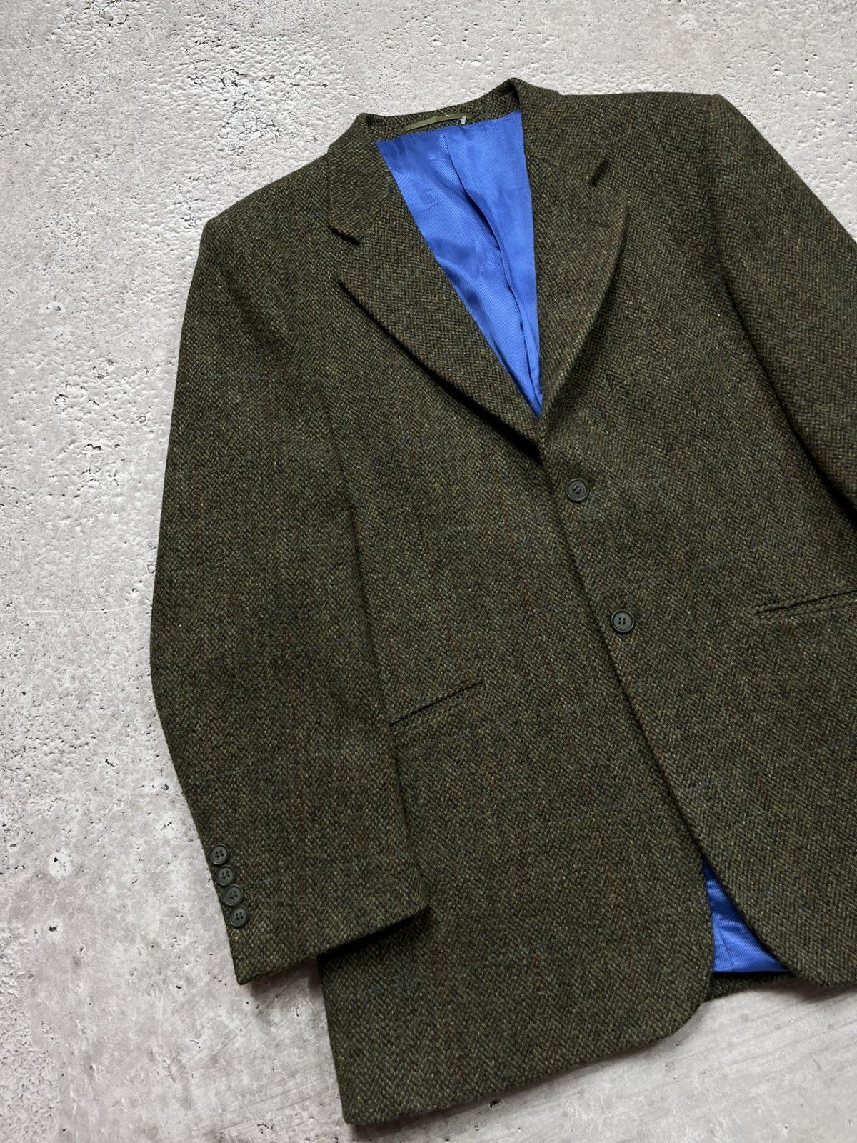 Harris Tweed Harris Tweed wool blazer brown herringbone R44 jacket Size 44R - 3 Thumbnail