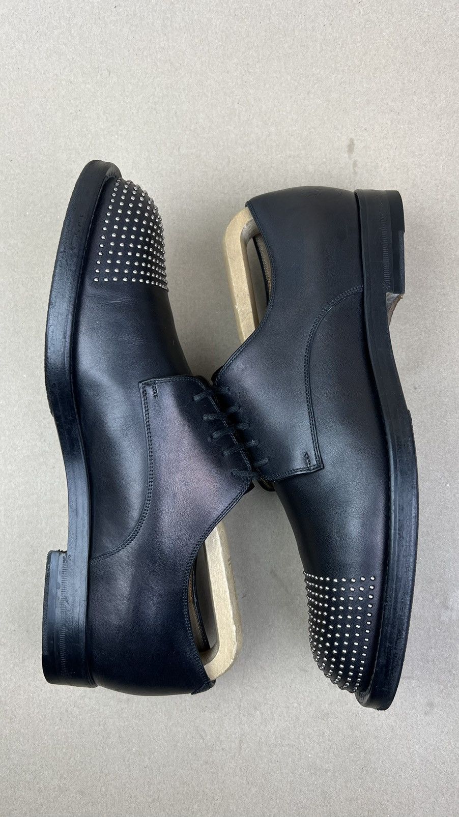 Gucci GUCCI Derby Leather Shoes Cirano Lux Studded Black Men's Size US 8 / EU 41 - 12 Thumbnail