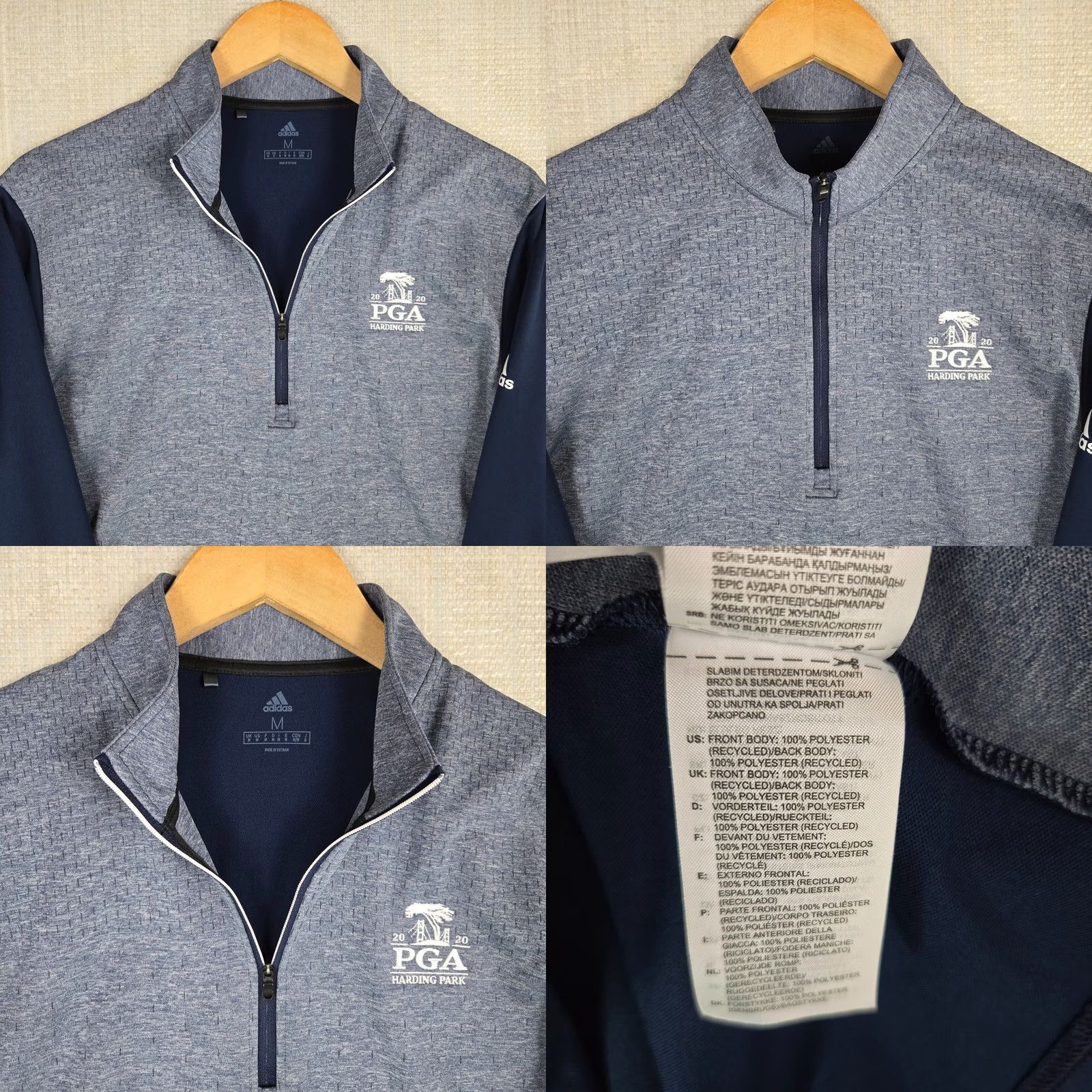 Adidas ADIDAS Mens 1/4 Zip Pullover San Fran Park Golf Blue Size US M / EU 48-50 / 2 - 9 Thumbnail