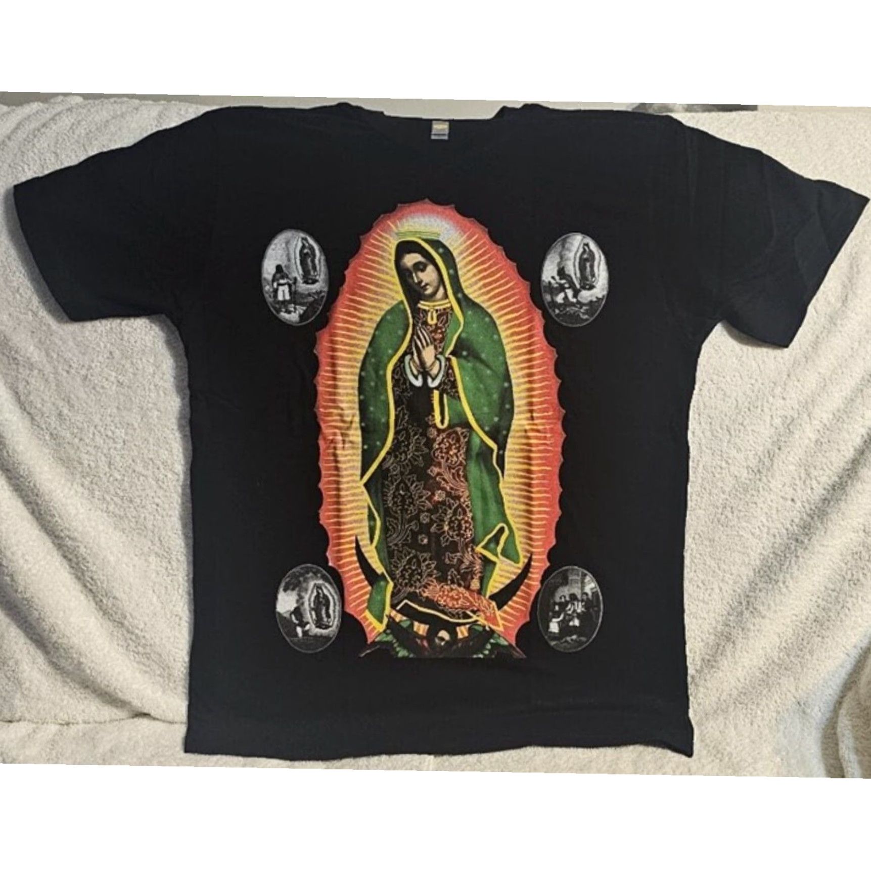 Vintage Guadalupes Virgin Mary Mens Black T Shirt Extra Large XL Size US XL / EU 56 / 4 - 1 Thumbnail