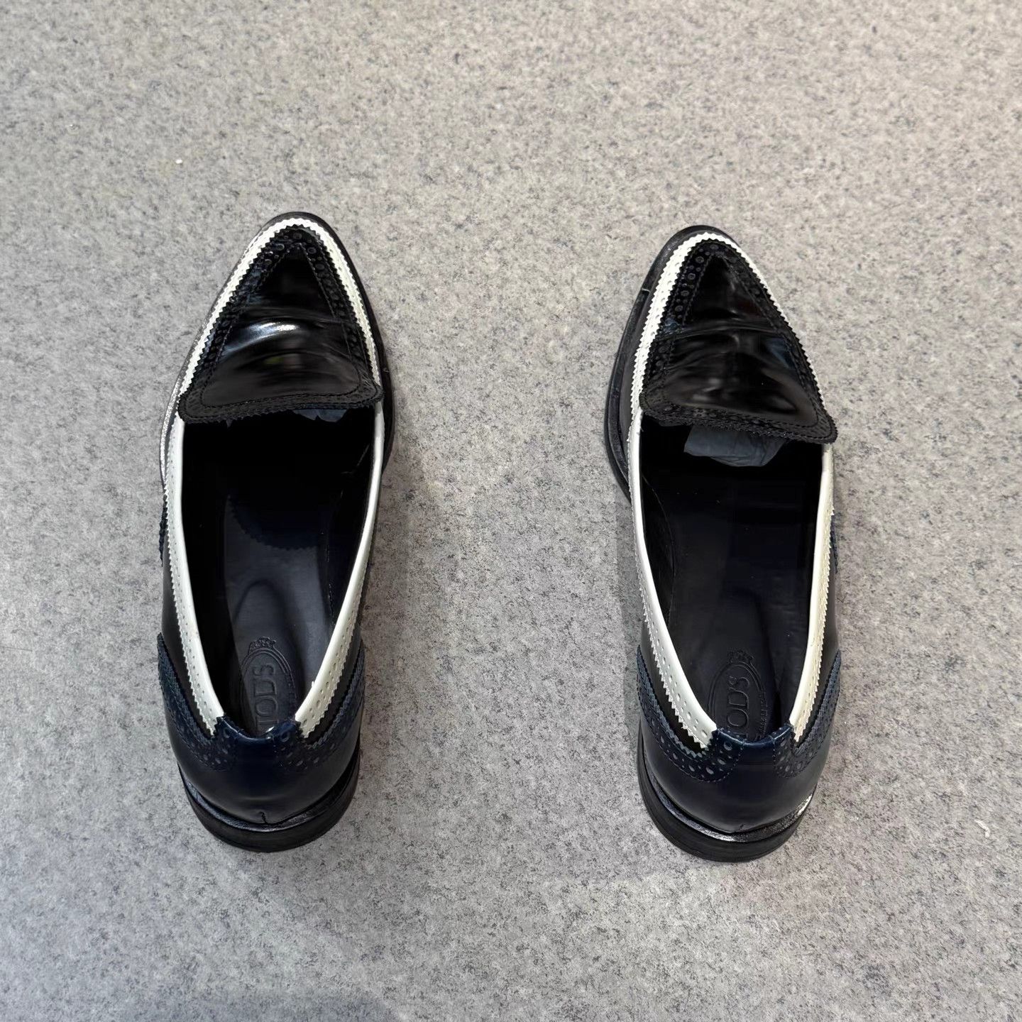 Tod's Tods Black & Blue Color Block Loafers K15 Size US 9 / IT 39 - 8 Thumbnail