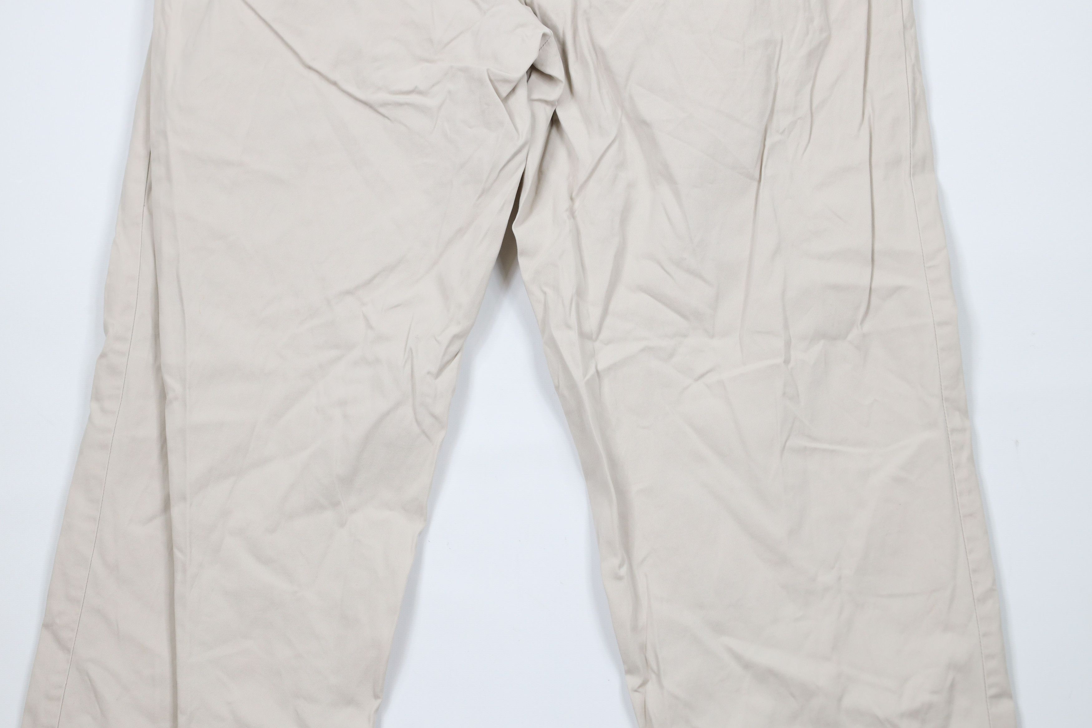 Ralph Lauren × Vintage Vintage 90s Ralph Lauren Front Wide Leg Chino Pants Beige Size US 34 / EU 50 - 11 Thumbnail