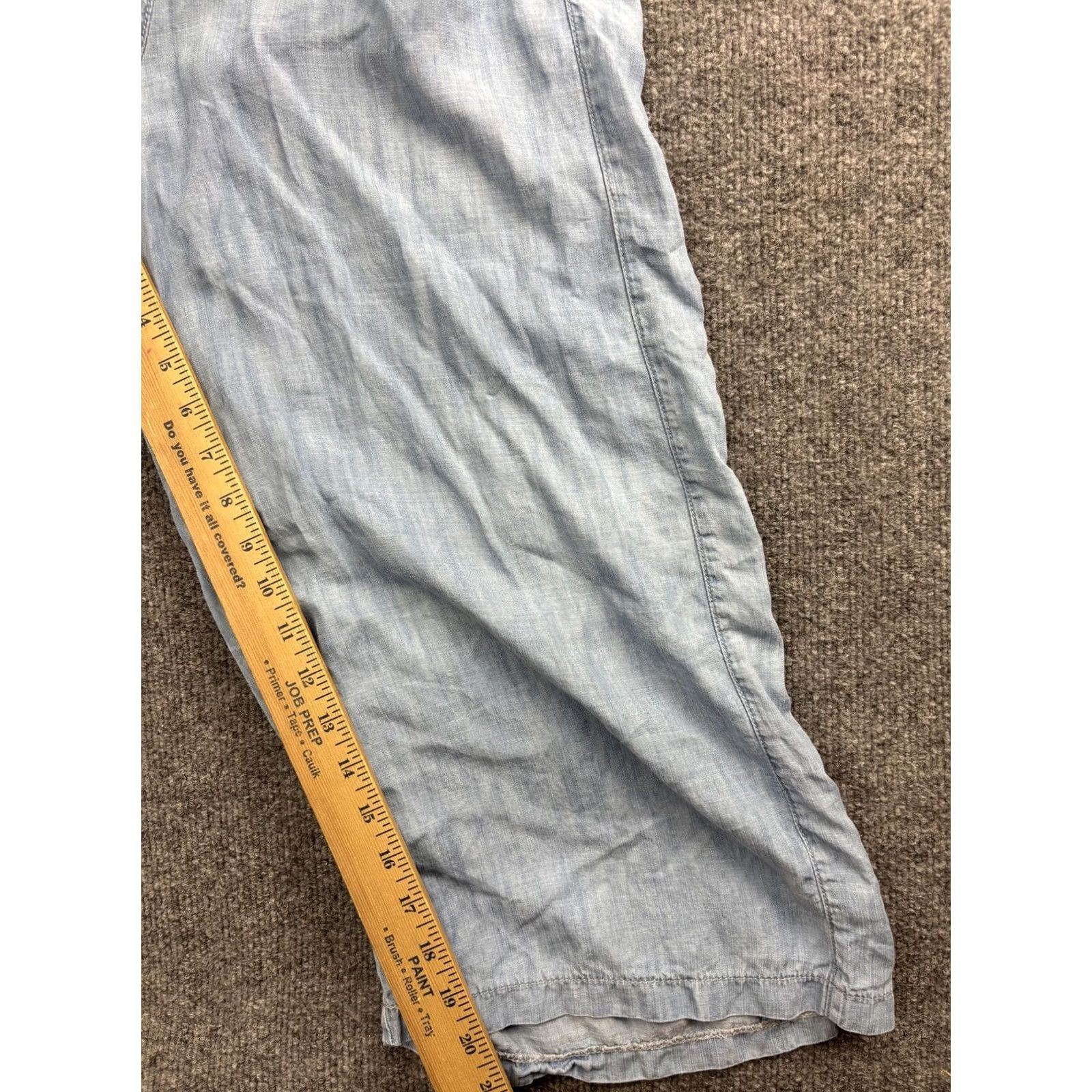 Vintage ROOLEE Jumpsuit Womens Medium Blue Chambray Button Front Short Sleeve Pockets Size 32" / US 10 / IT 46 - 6 Thumbnail