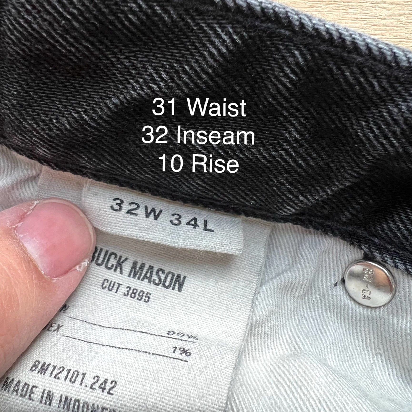 Buck Mason Buck Mason Maverick Slim Jeans 31x32 Black Minimalist Denim 5-Pocket Buck Mason Mens Jeans Retro Western USA 90s Size US 31 - 6 Thumbnail