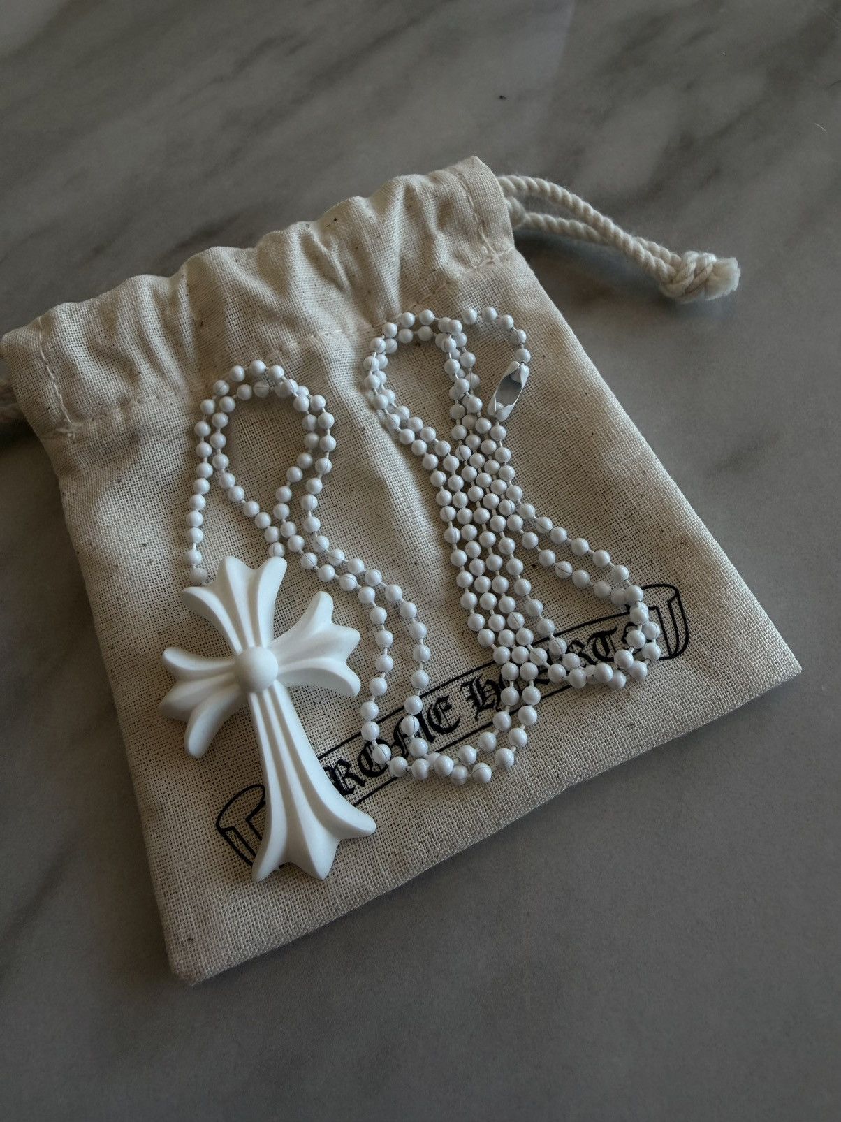 Chrome Hearts Chrome Hearts CH Cross Silicon Necklace White Size ONE SIZE - 1 Thumbnail
