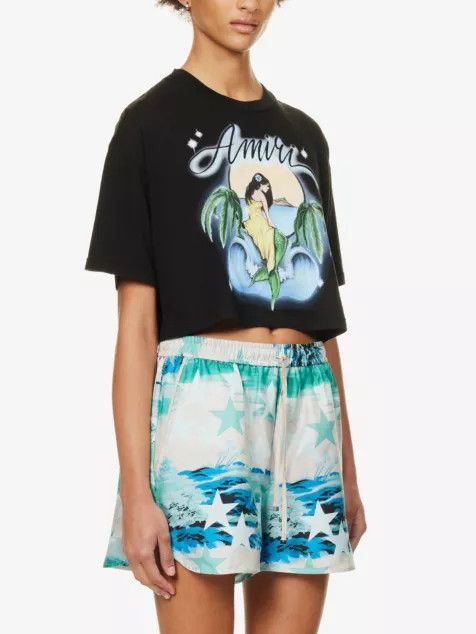 Amiri o1y0425 Crop Top in Black Size S / US 4 / IT 40 - 3 Thumbnail