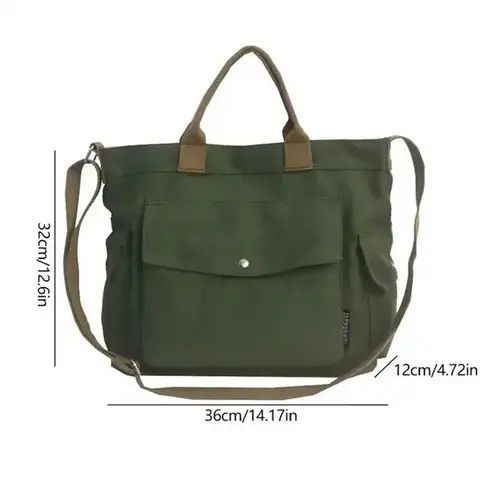 VIBE Vintage Canvas Casual Messenger Bag Size ONE SIZE - 3 Thumbnail