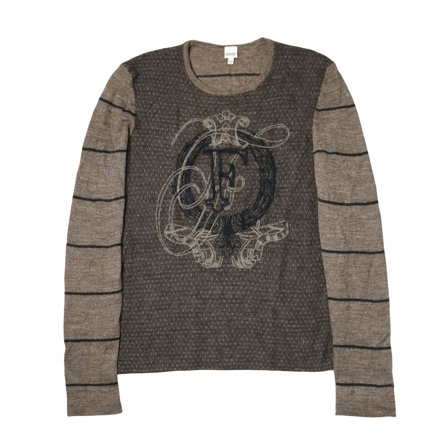 Gianfranco Ferre Gianfranco Ferré Embroidered Logo Wool Blend Knit Sweater Size XXL / US 16-18 / IT 52-54 - 1 Thumbnail