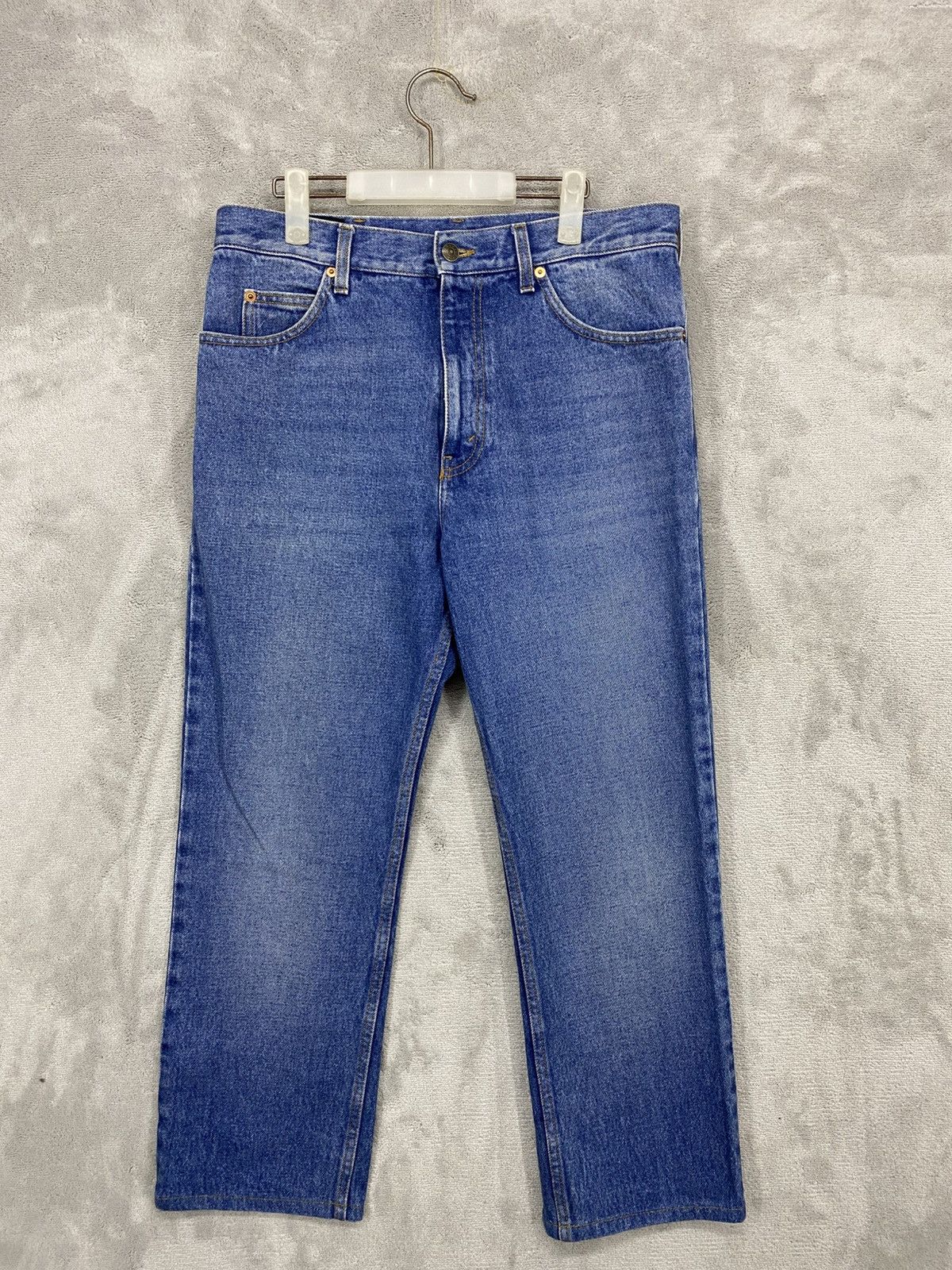 Gucci VINTAGE GUCCI COTTON BLUE JEANS GG WEB PATCH🔥 Size US 32 / EU 48 - 2 Thumbnail