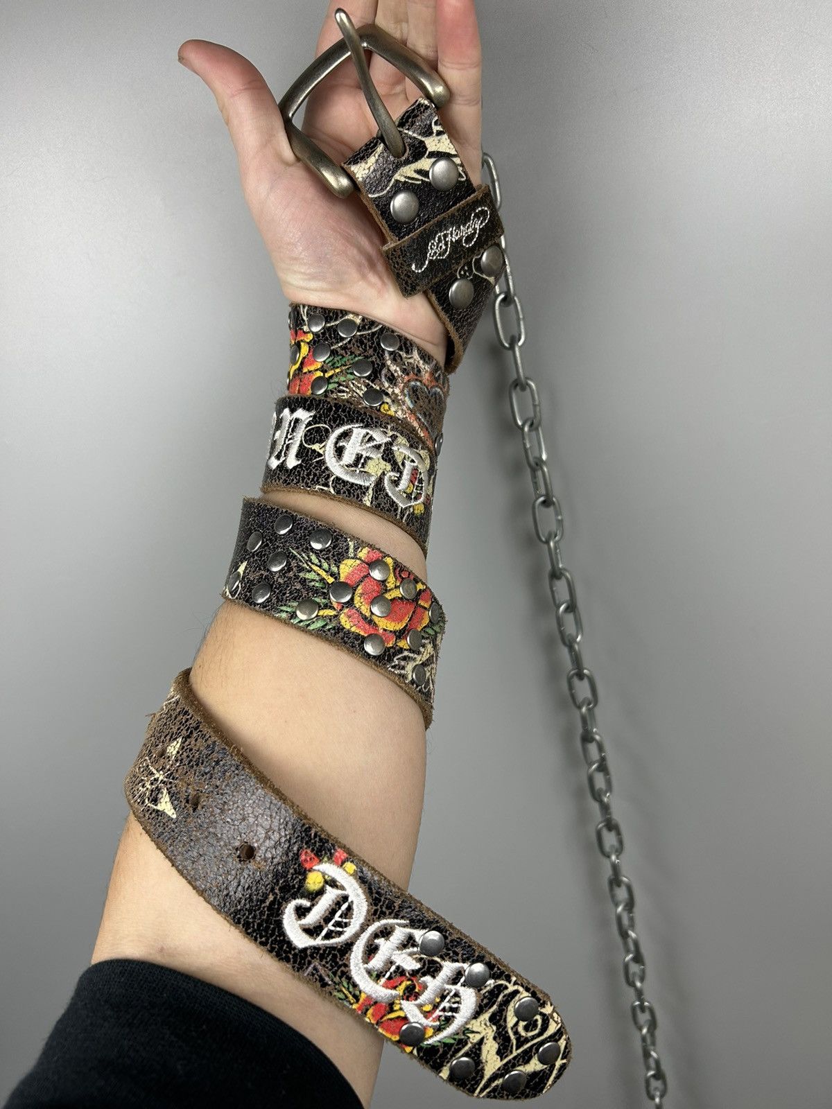 Christian Audigier × Ed Hardy × Vintage Vintage Ed Hardy By Christian Audigier Tattoowear Belt Size ONE SIZE - 1 Thumbnail