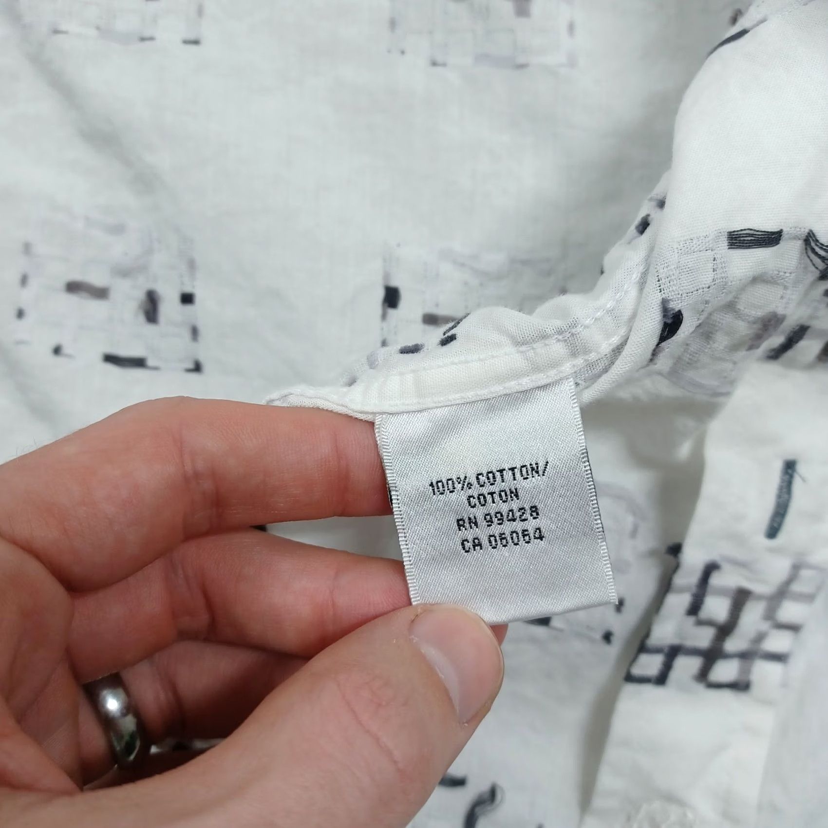 BUGATCHI Bugatchi Uomo Shirt Large White Geometric Button Up Preppy Mens Size US L / EU 52-54 / 3 - 5 Thumbnail