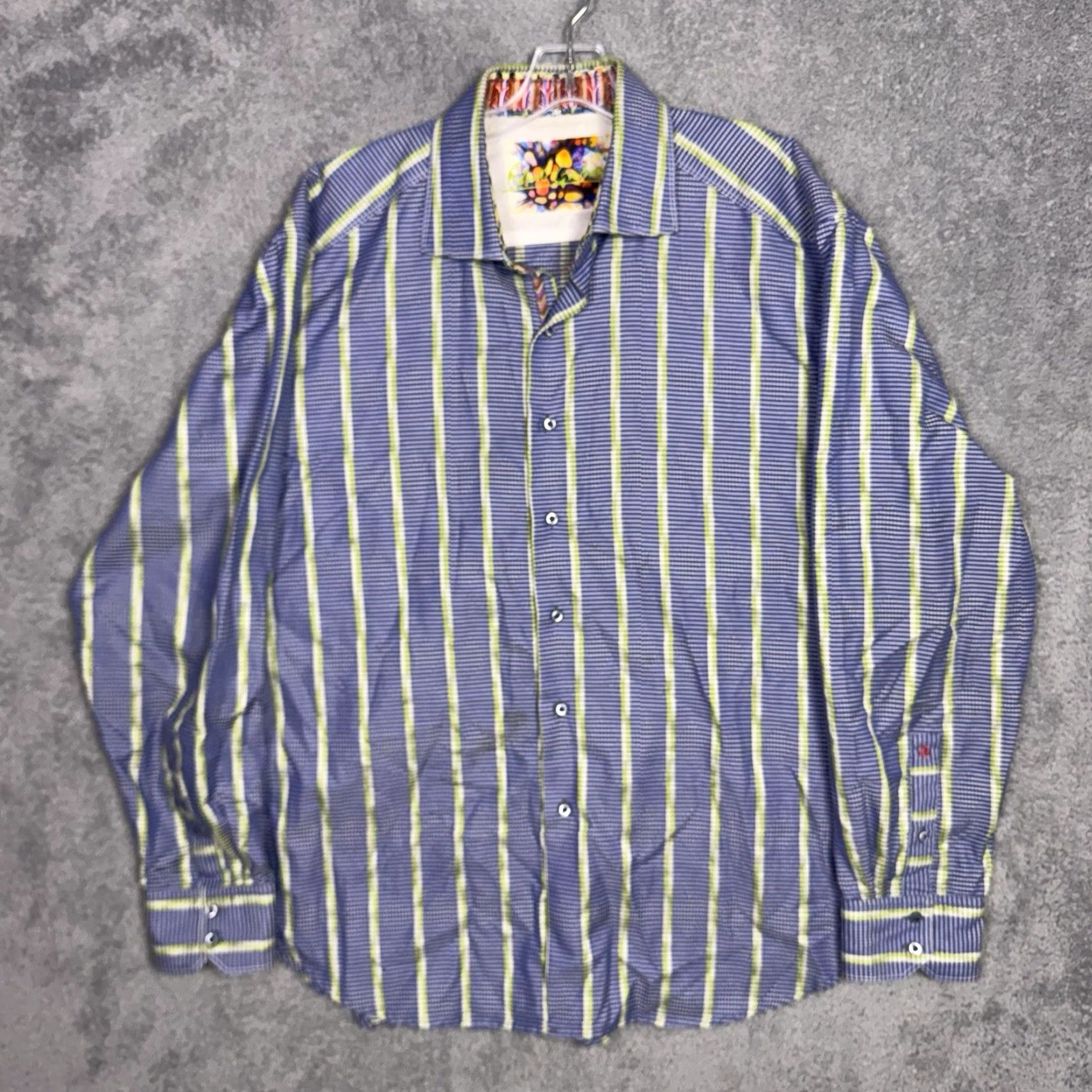 Robert Graham Robert Graham Shirt Mens 2XL Geometric Striped All Over Print Silk Button-Up Size US XXL / EU 58 / 5 - 5 Thumbnail