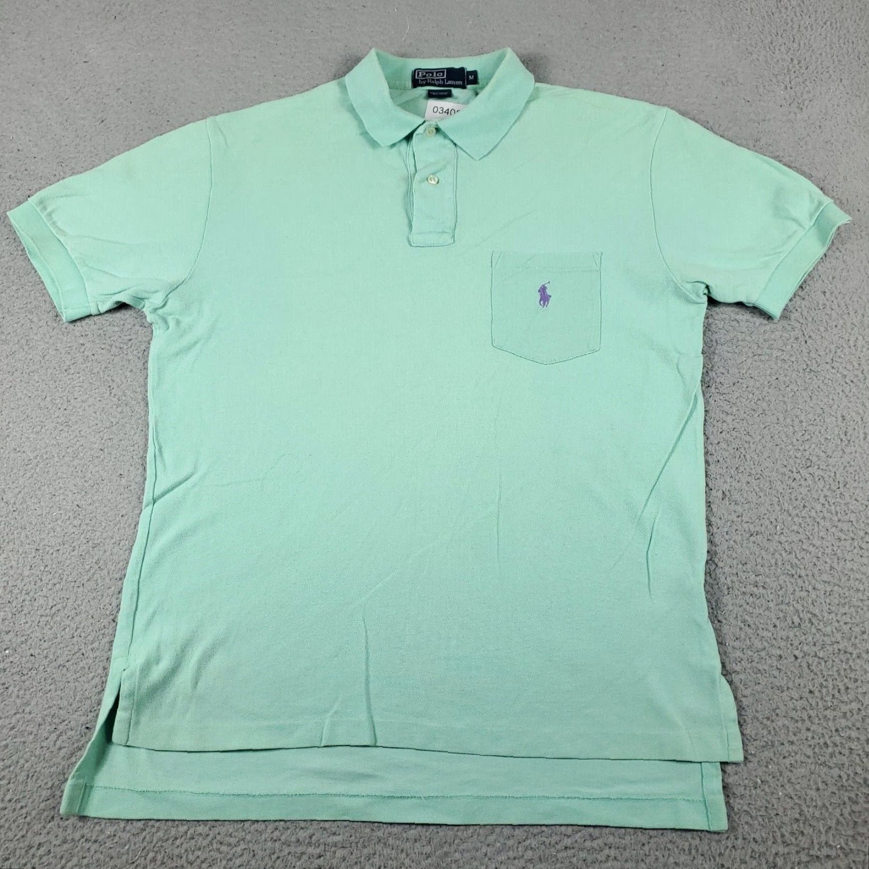 Ralph Lauren Ralph Lauren Polo Shirt Mens Medium Green Solid Casual Short Sleeve Size US M / EU 48-50 / 2 - 3 Thumbnail