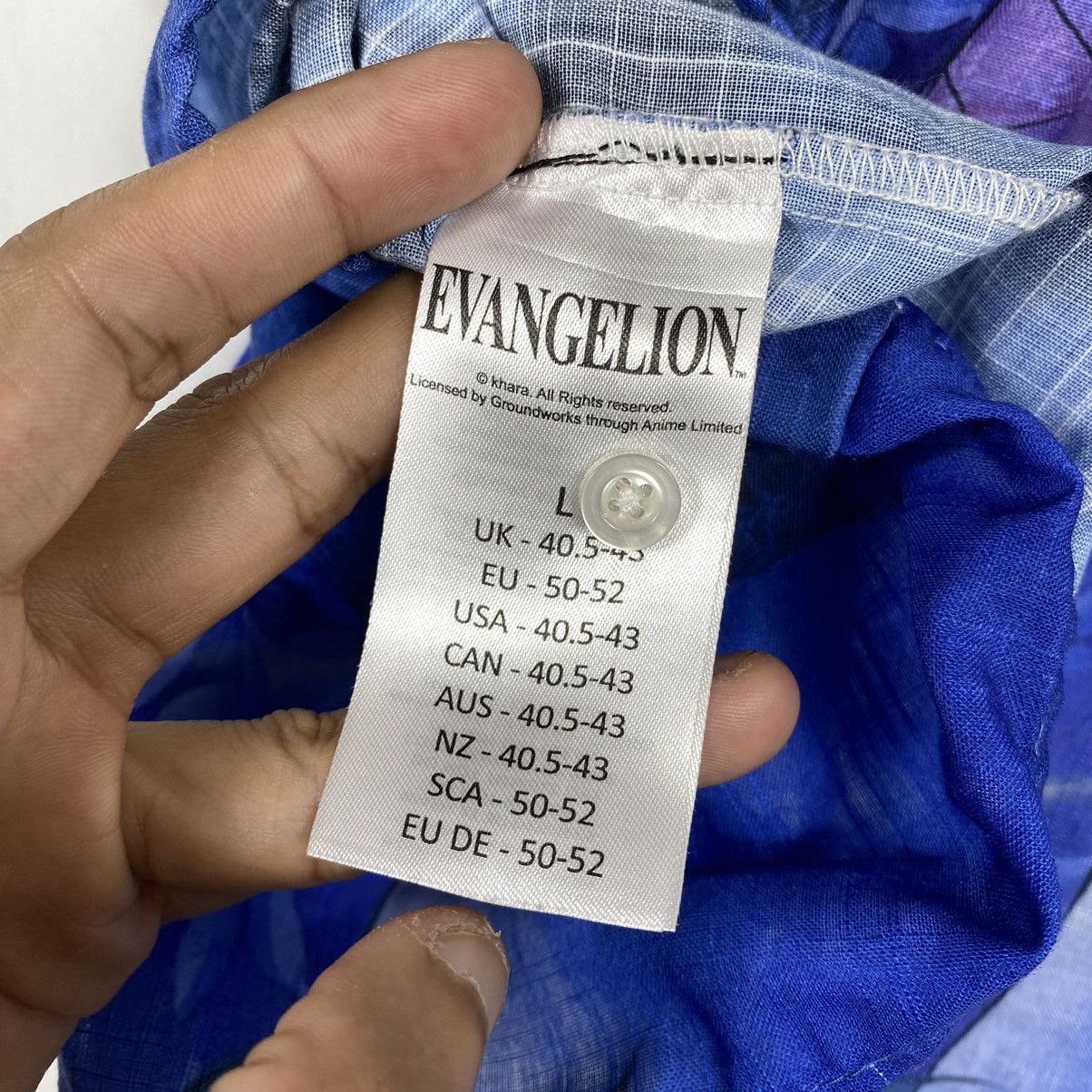 Japanese Brand × Vintage EVANGELION REI AYANAMI ANIME OPEN COLLAR BUTTON UPS Size US L / EU 52-54 / 3 - 10 Thumbnail