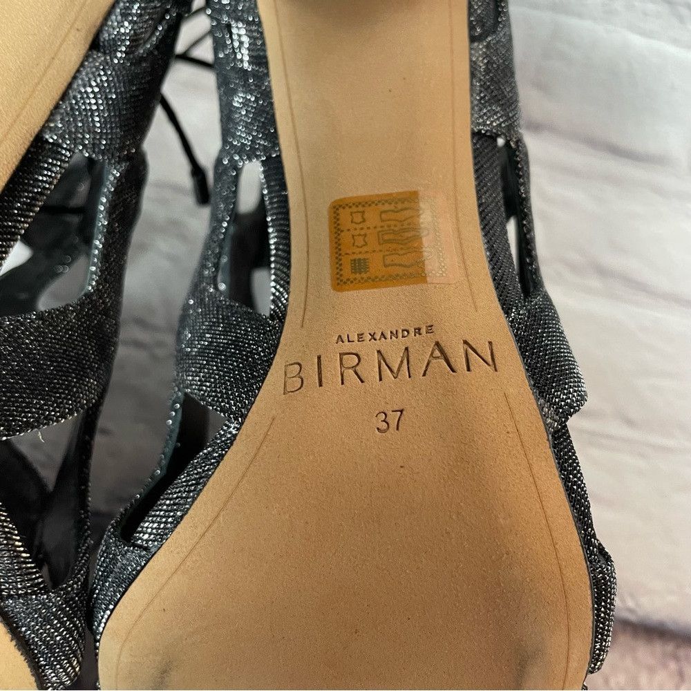 Alexandre Birman New Alexandre Birman Loretta Cage Silver Black Metallic San Size US 7 / IT 37 - 8 Thumbnail