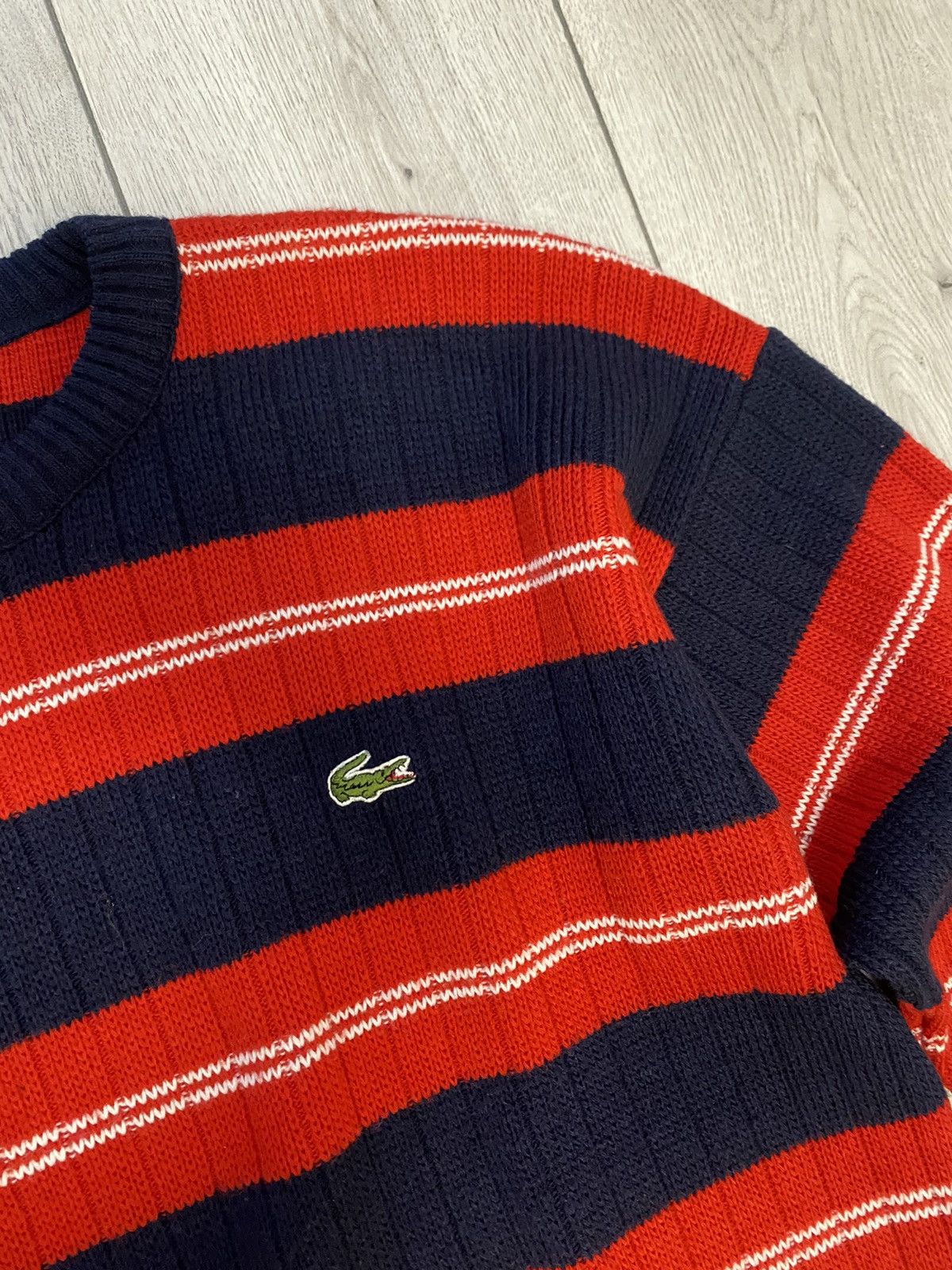 Lacoste Vintage Lacoste Chemise Y2K striped knitted sweater 90’s Size US XL / EU 56 / 4 - 3 Thumbnail