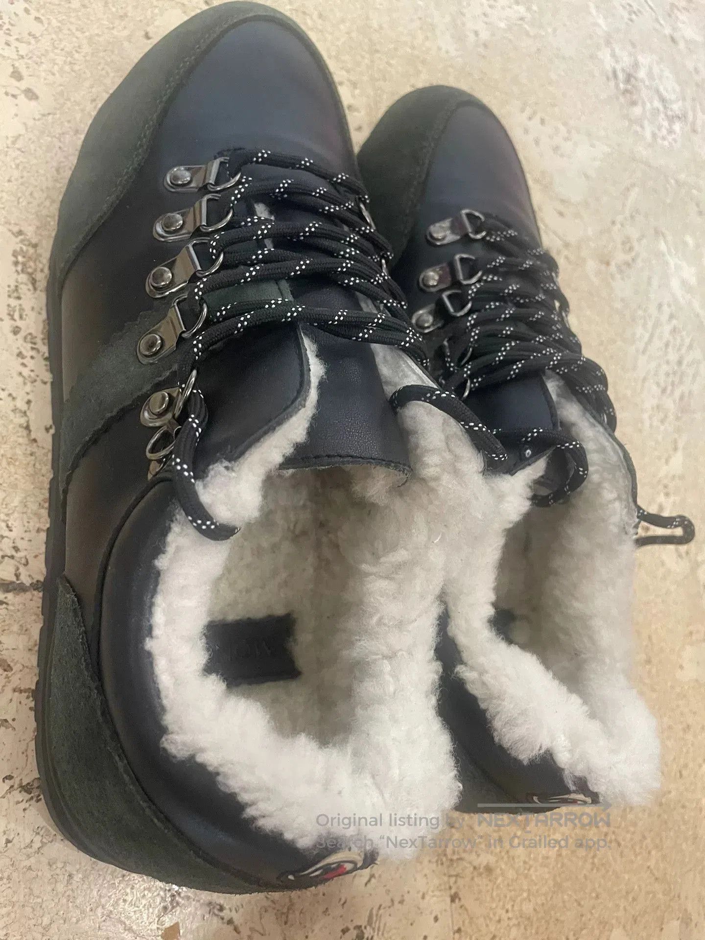 Moncler Men's Leather Shoes Wool Lining.