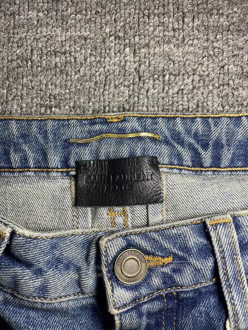 Saint Laurent Paris Saint Laurent Paris Washed Knee Cut Distressed Denim Jeans Size US 28 / EU 44 - 5 Thumbnail