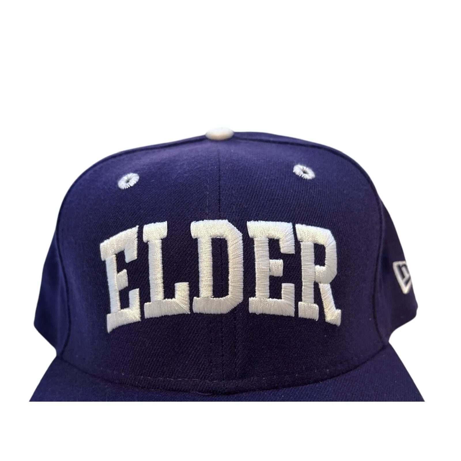 New Era vintage New Era fitted hat 7 1/2 purple USA made NWT deadstock wool blend embroidered logos white button eyelets Mens Cap Size ONE SIZE - 3 Thumbnail