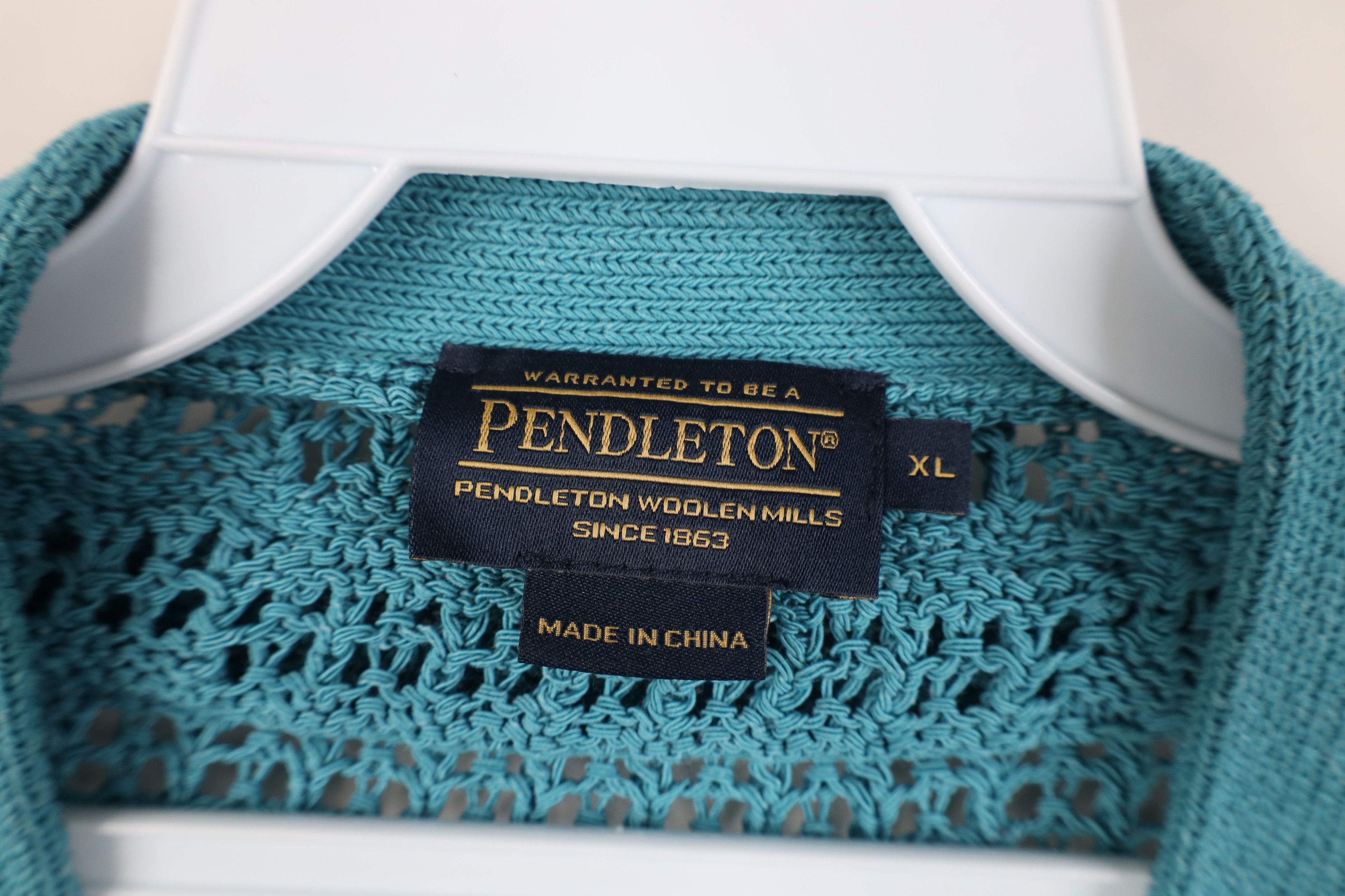 Pendleton Vintage Pendleton Chunky Cable Knit Cardigan Sweater Blue Size XL / US 12-14 / IT 48-50 - 6 Thumbnail