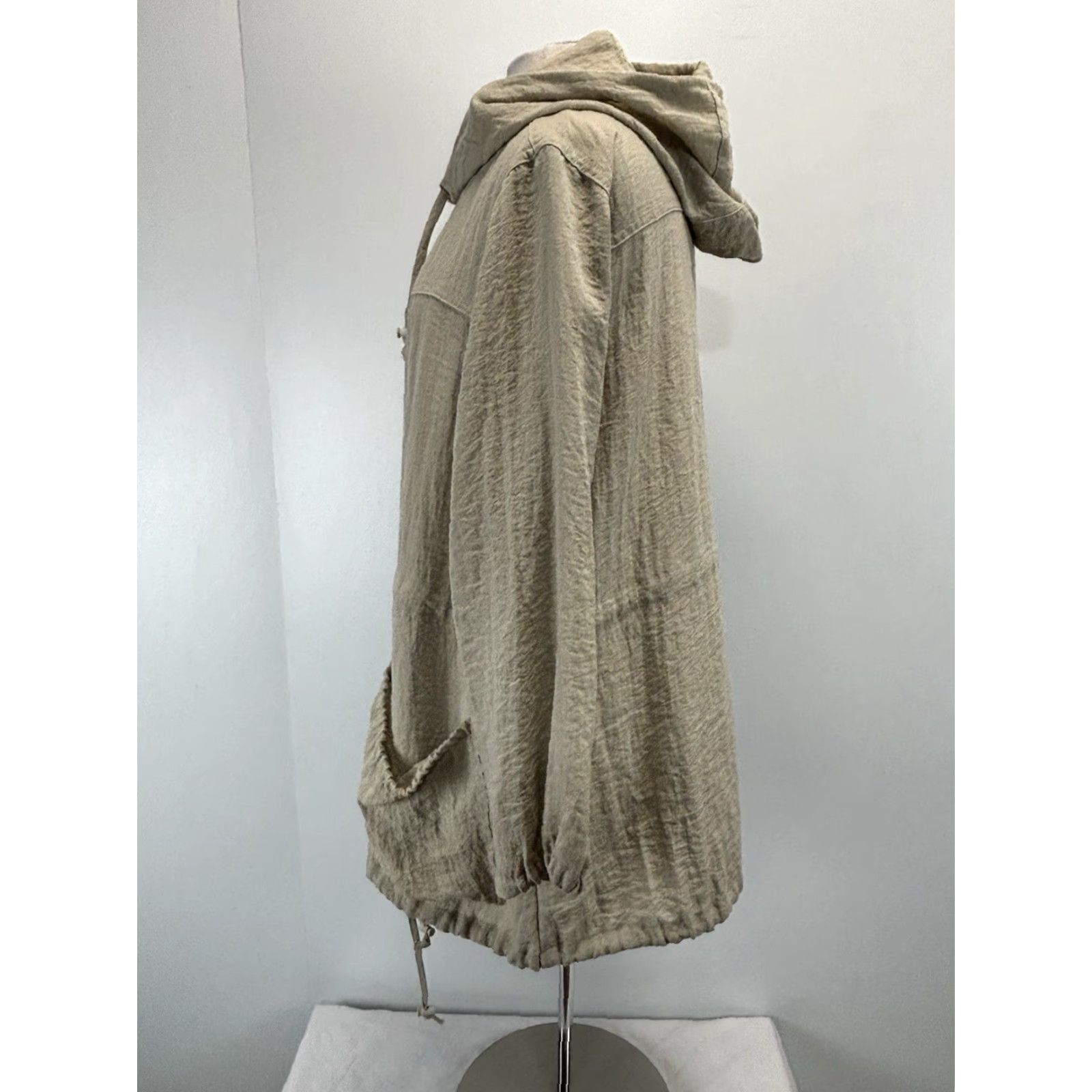 Habitat VINTAGE Habitat Clothes To Live In Utility Jacket Women’s Large Tan Hood Lightweight Parka Zipper Mid-Length Long Sleeve Size L / US 10 / IT 46 - 2 Thumbnail