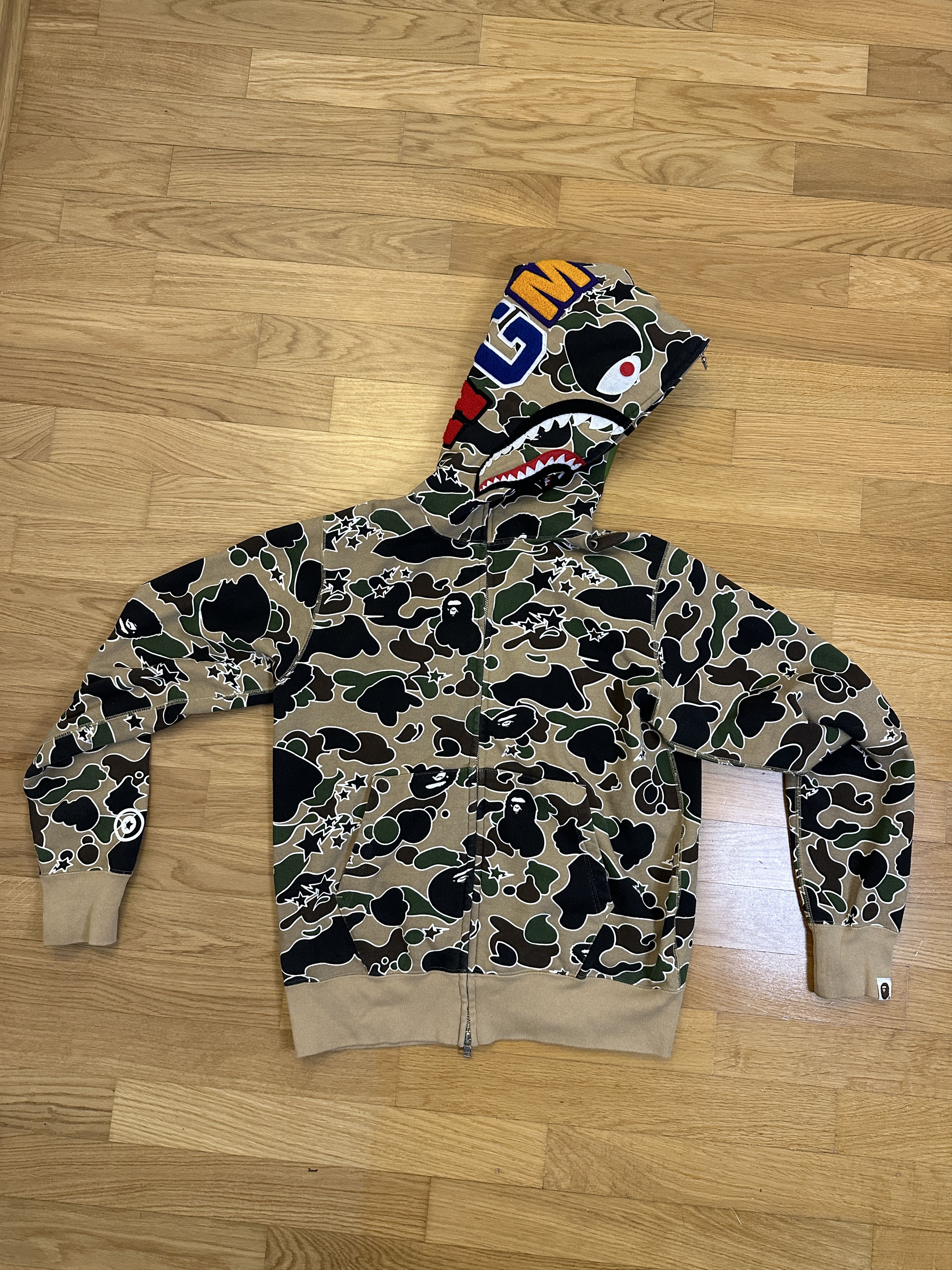 Bape BAPE Shark Full Zip Hoodie Beige Camo Size US M / EU 48-50 / 2 - 6 Thumbnail