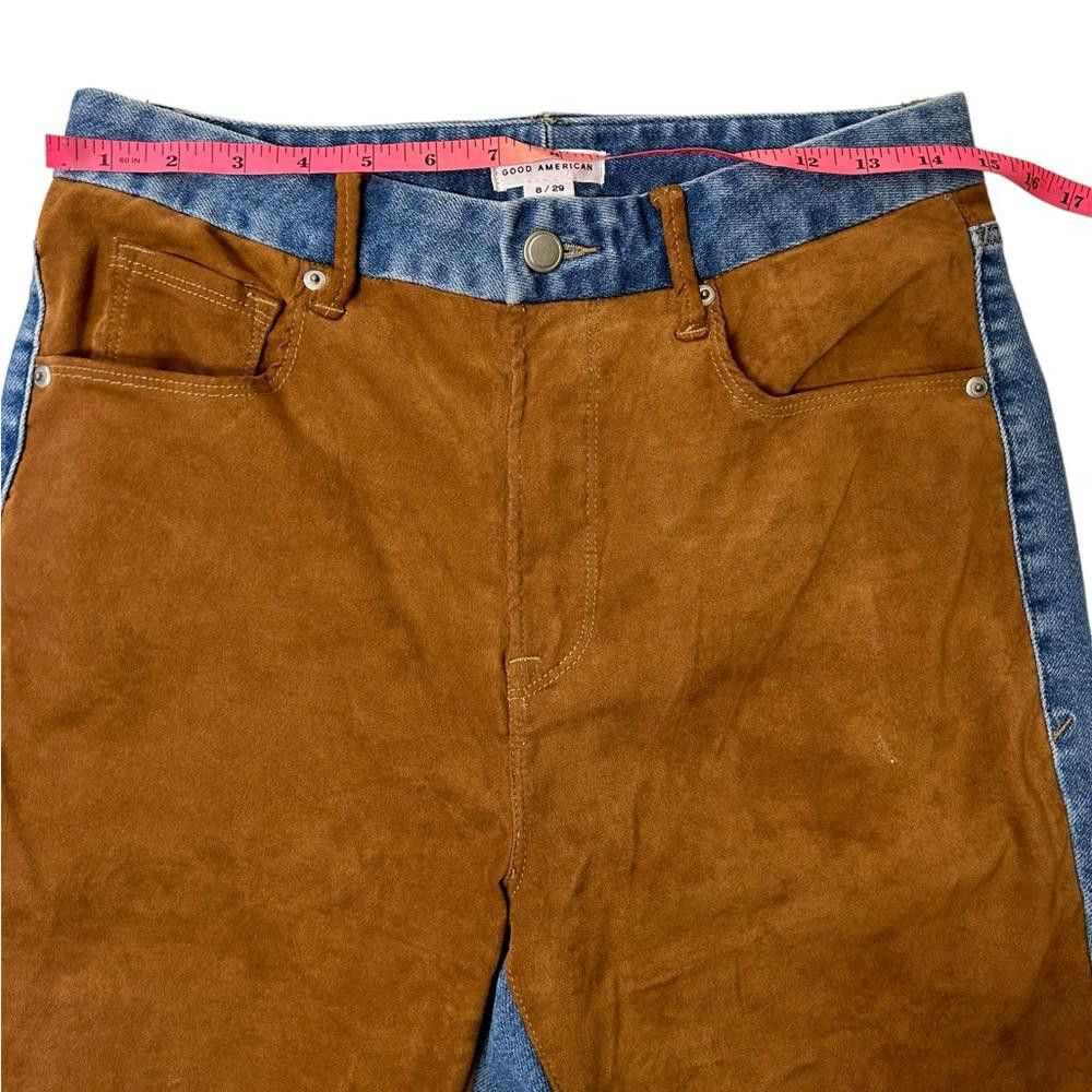 Designer Good American l Icon Suede Mixing Jeans 28/8 Size 28" / US 6 / IT 42 - 6 Thumbnail